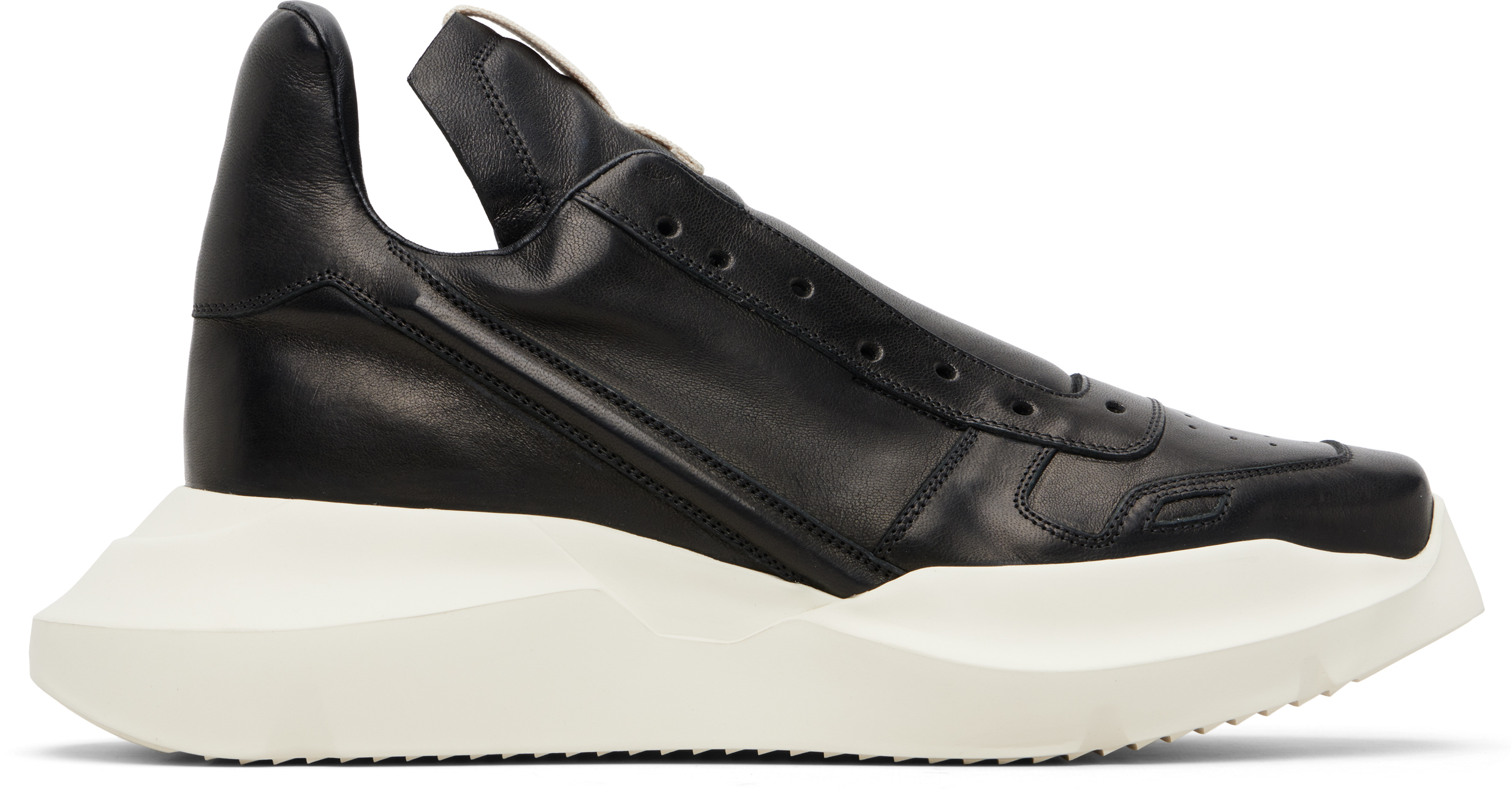 Rick Owens: Black Temple Geth Runner Sneakers | SSENSE