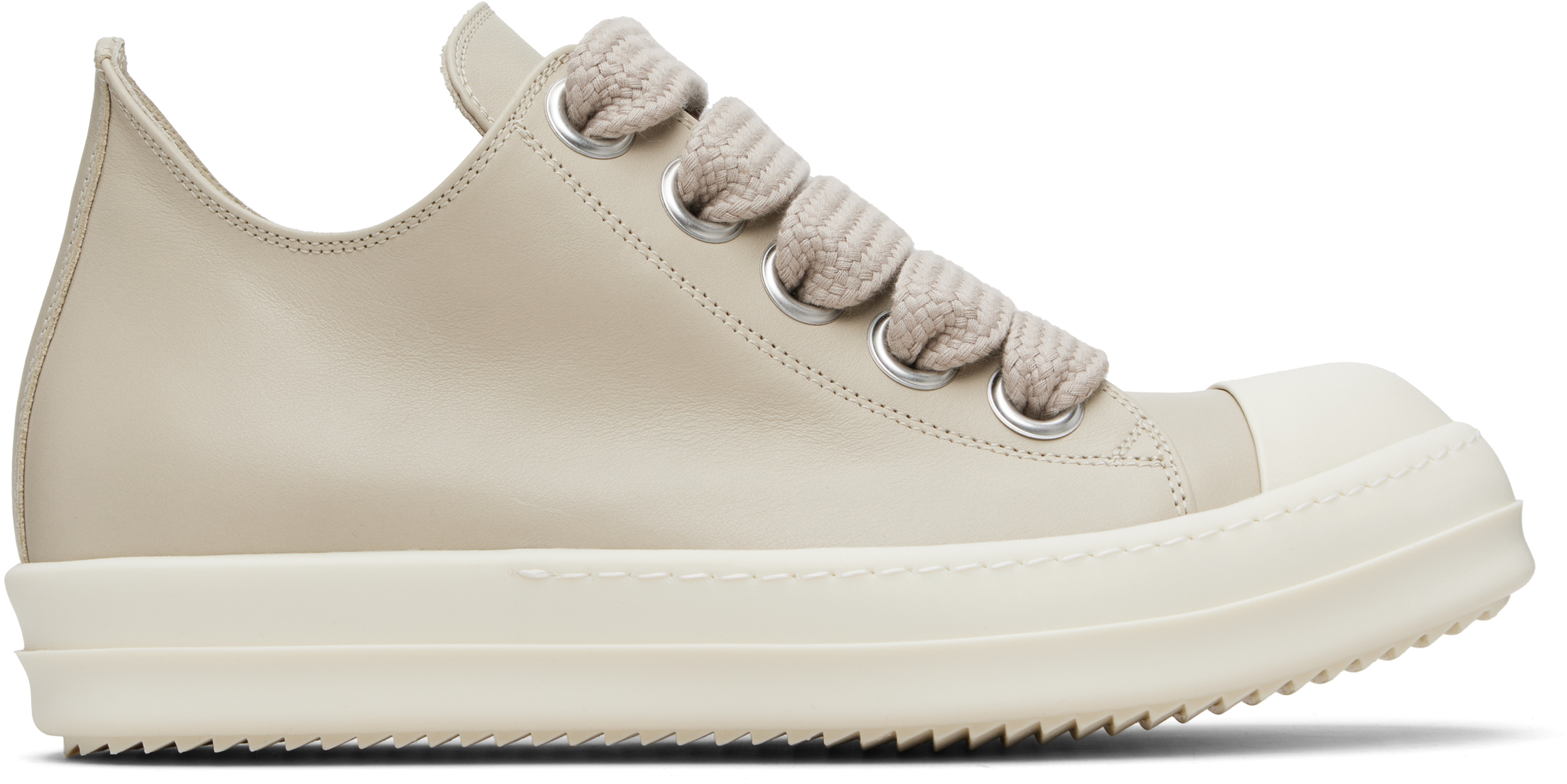 Rick Owens: オフホワイト Temple Jumbolace Low Sneaks スニーカー