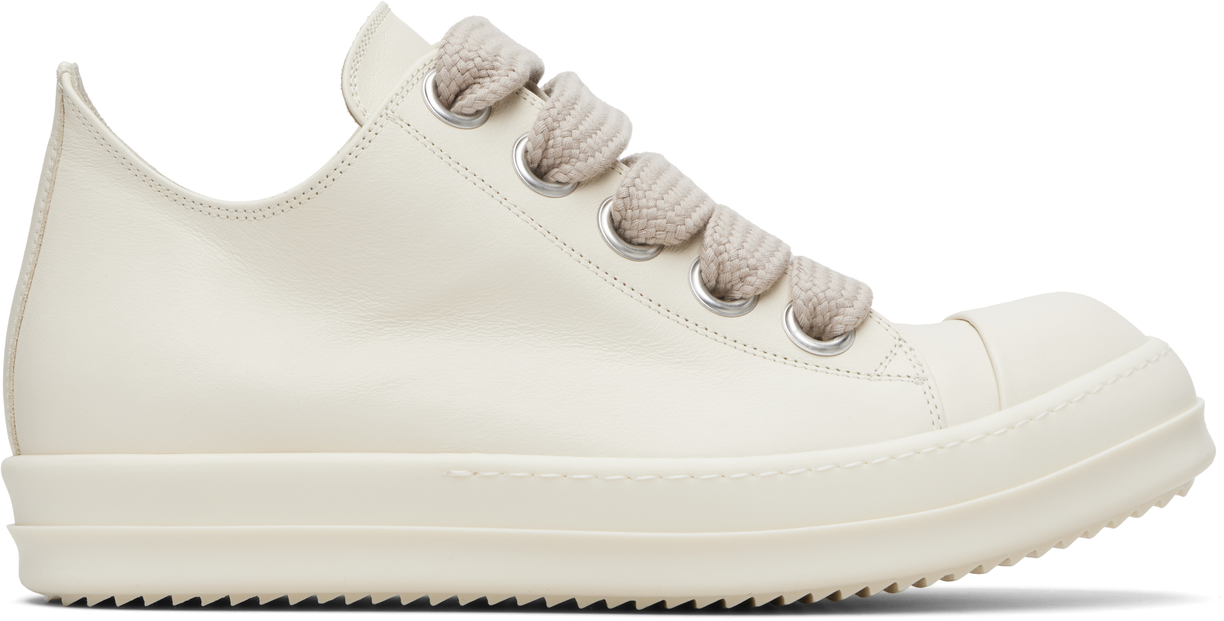 Rick Owens: Off-White Temple Jumbolace Low Sneaks Sneakers | SSENSE