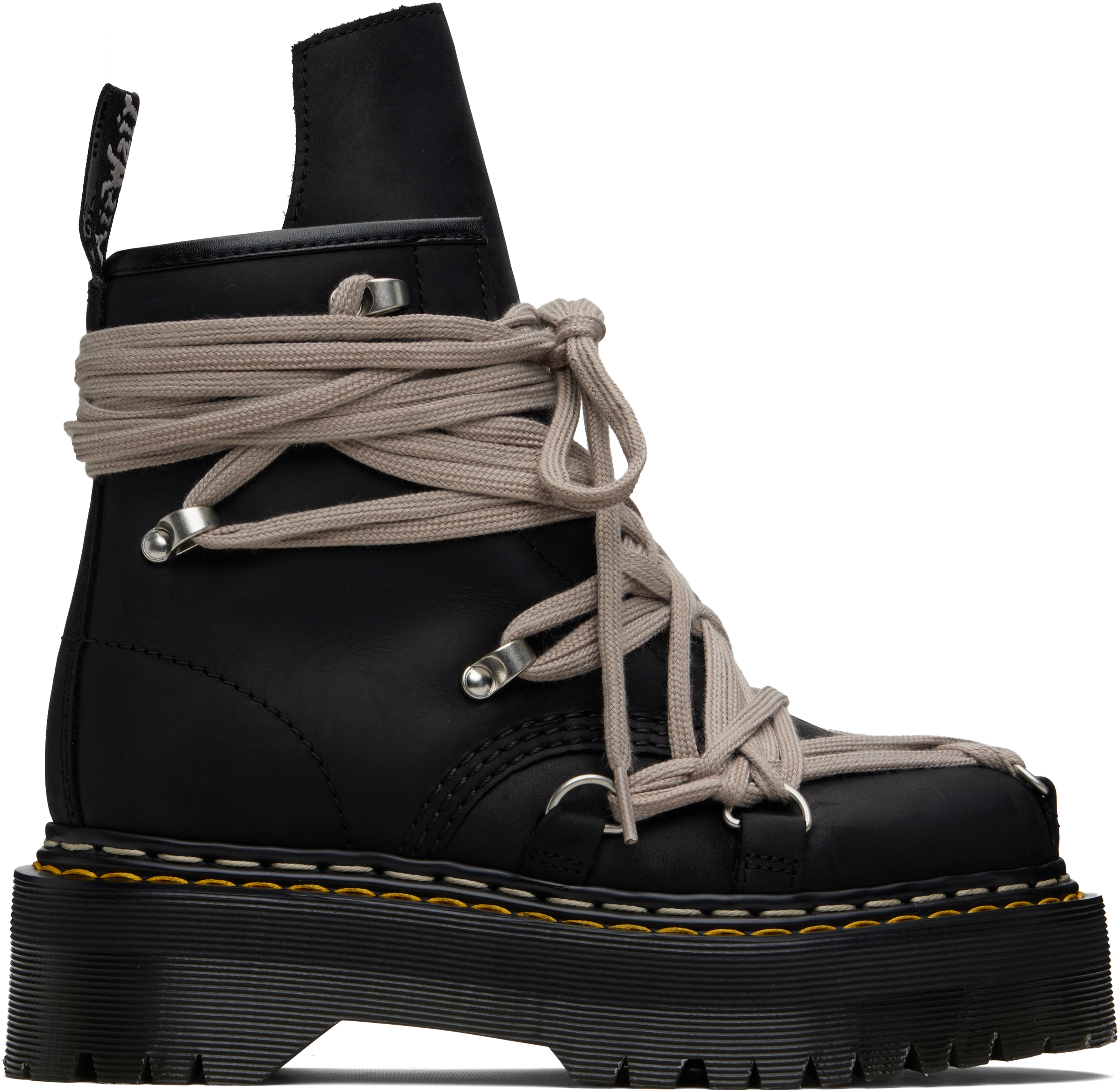 Rick Owens: Black Dr. Martens Edition 1460 Quad Sole Megalace