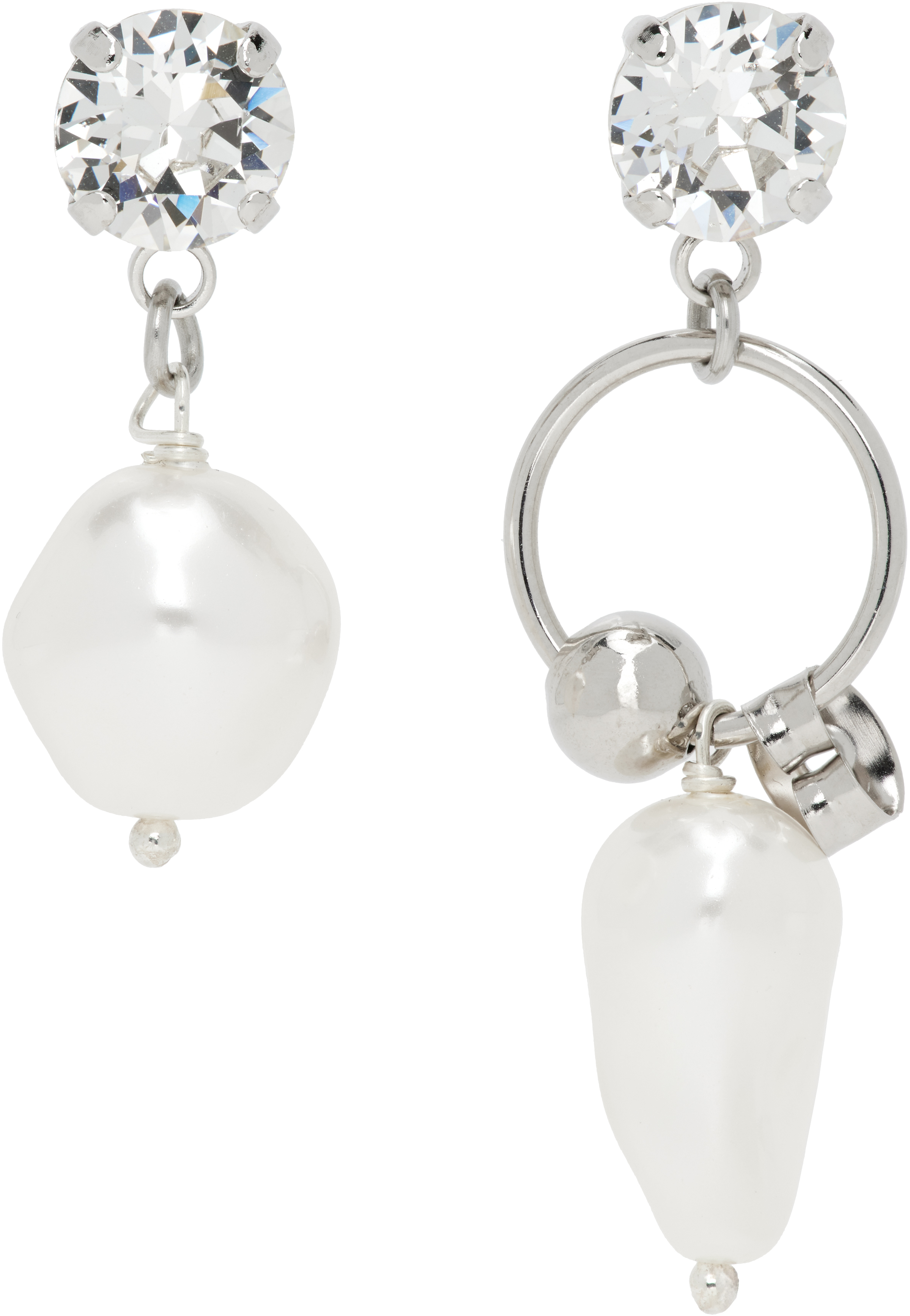SSENSE Exclusive Stan Crystal Earrings by Justine Clenquet on Sale