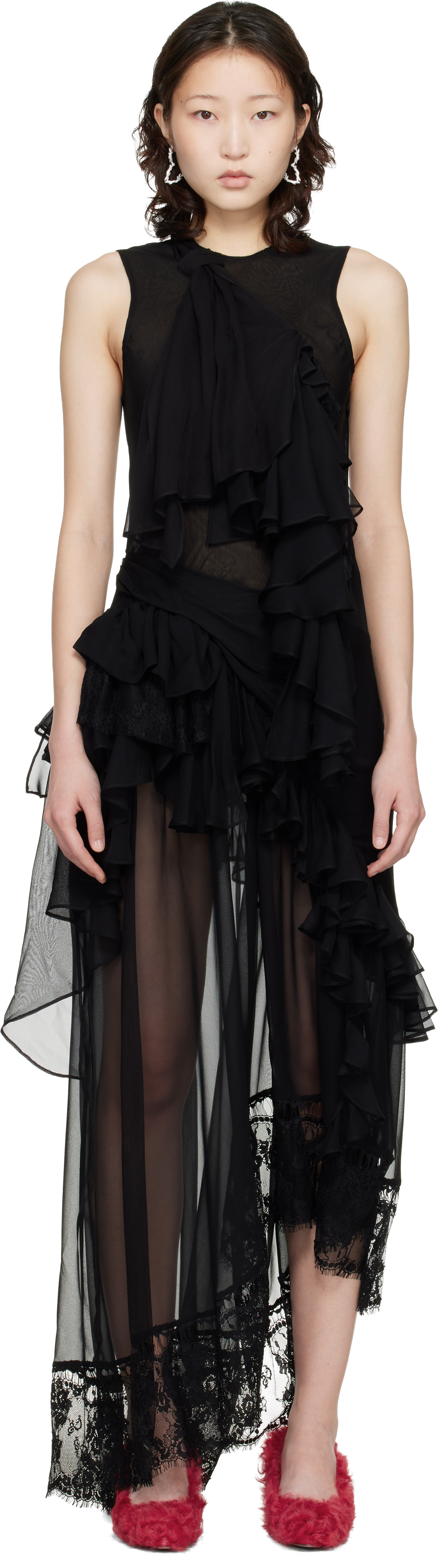 Collina Strada: Black Angelica Maxi Dress | SSENSE