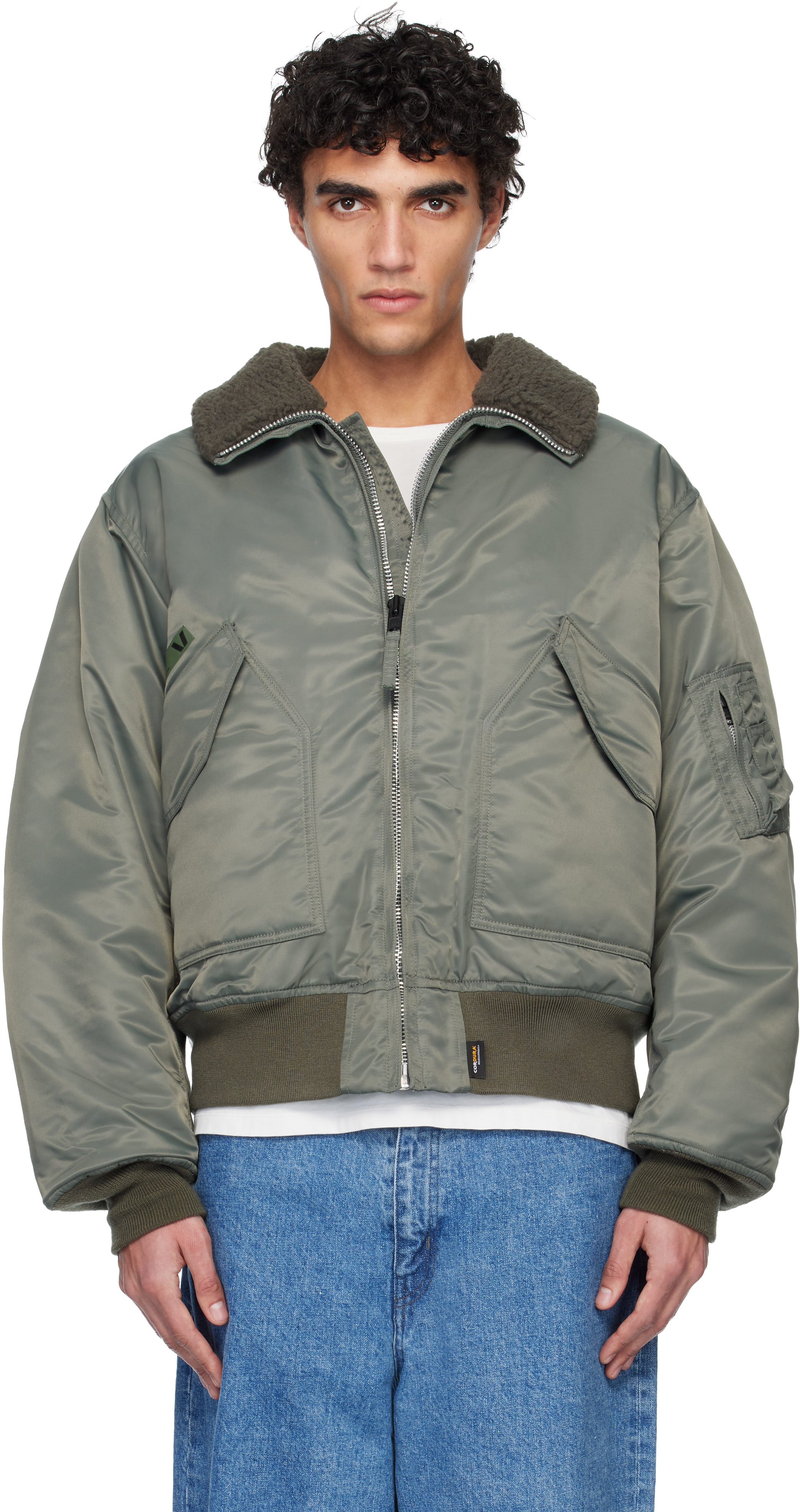 WTAPS: Khaki Drab ES Bomber Jacket | SSENSE
