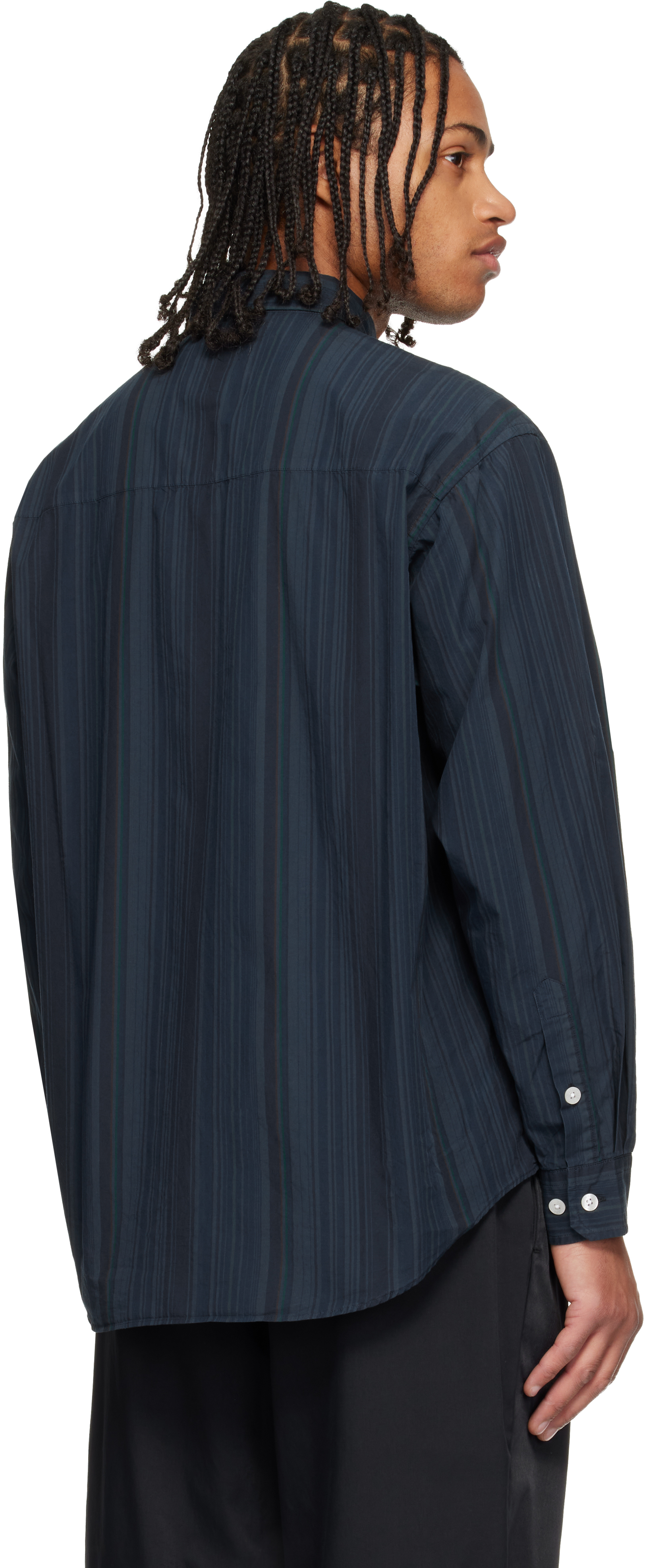 Wtaps Button-down Collar Striped Cotton-broadcloth Shirt In Blue