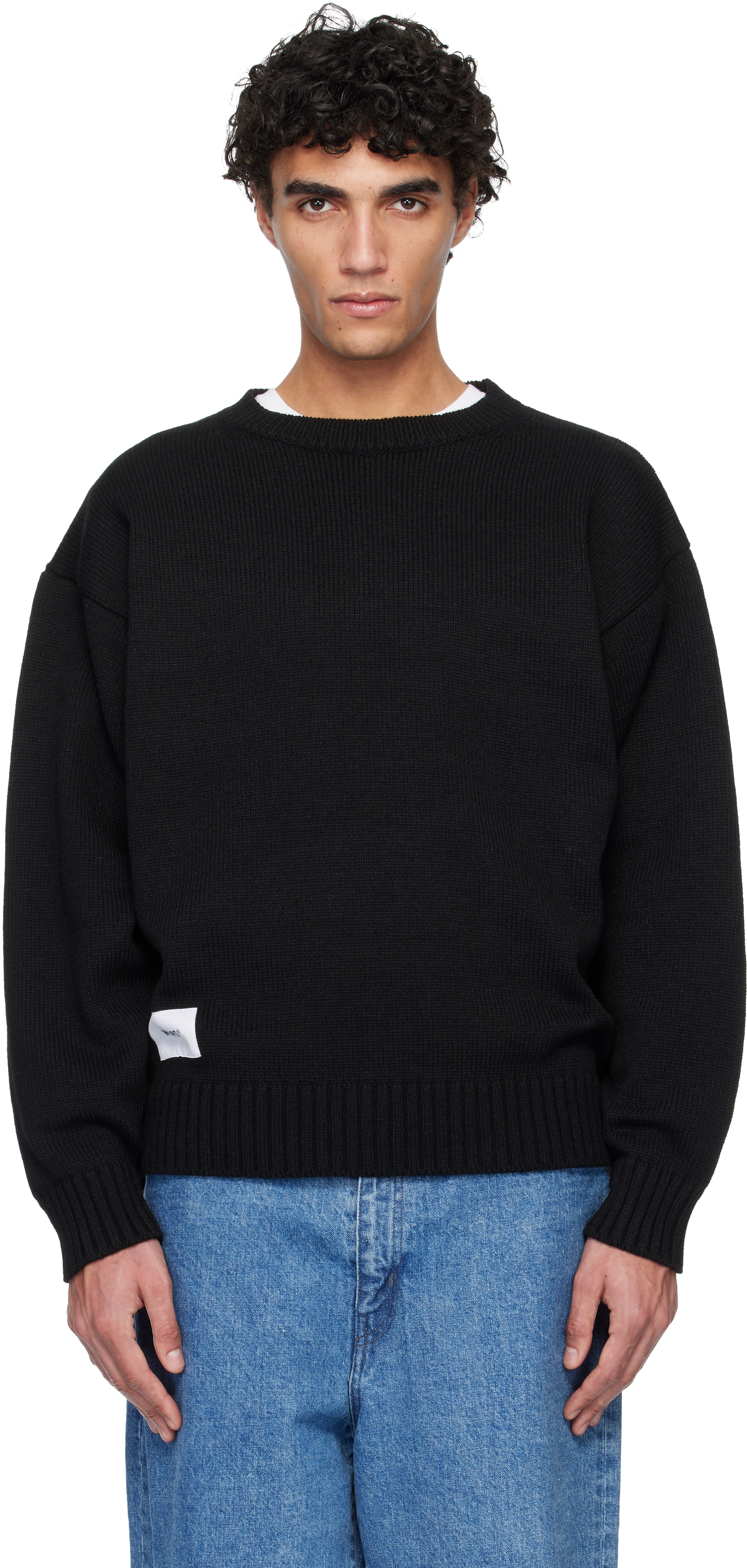 【新品・XL】WTAPS CREW NECK AFA SWEATER ALPL WTAPS: Black AFA Crewneck | SSENSE