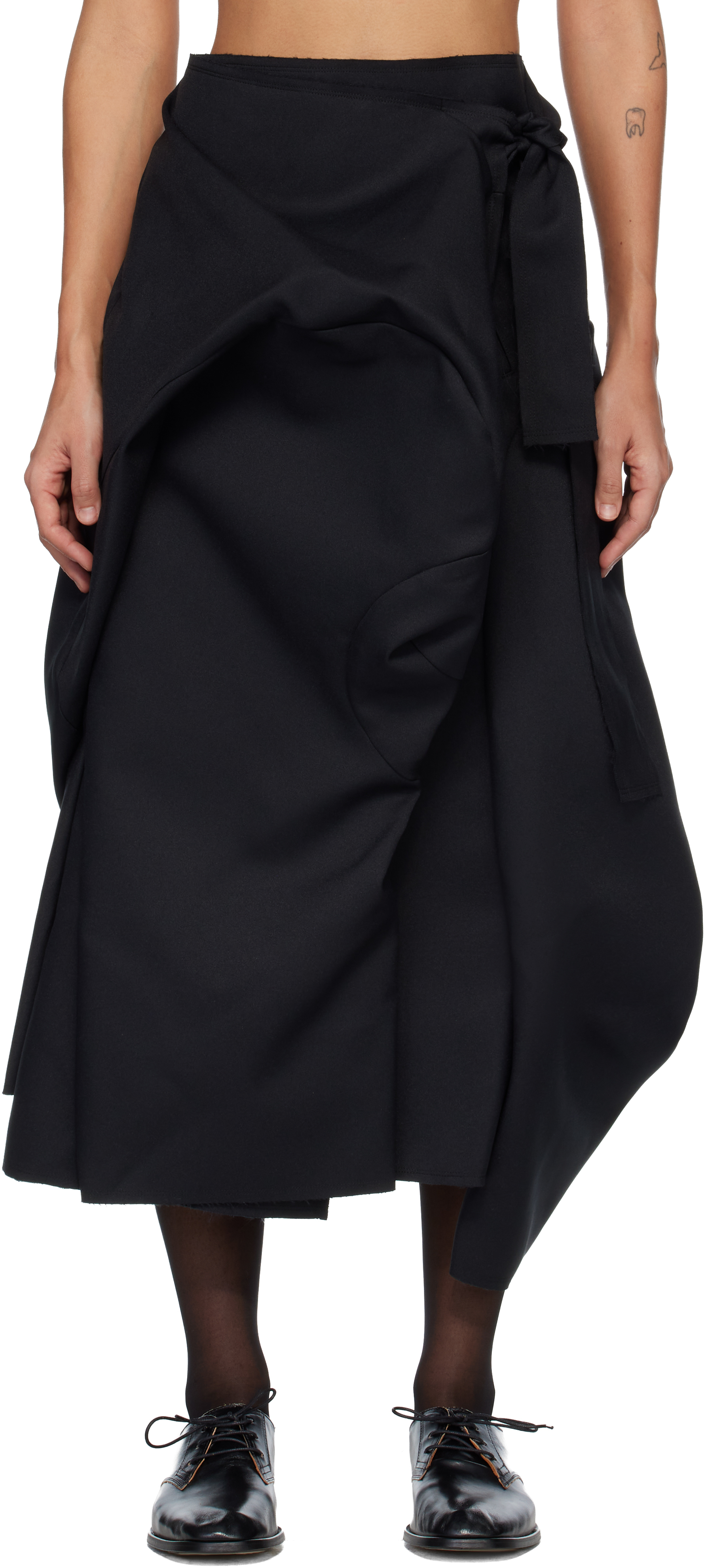 Comme des Gar&ccedil;ons: Black Long Maxi Skirt | SSENSE Canada