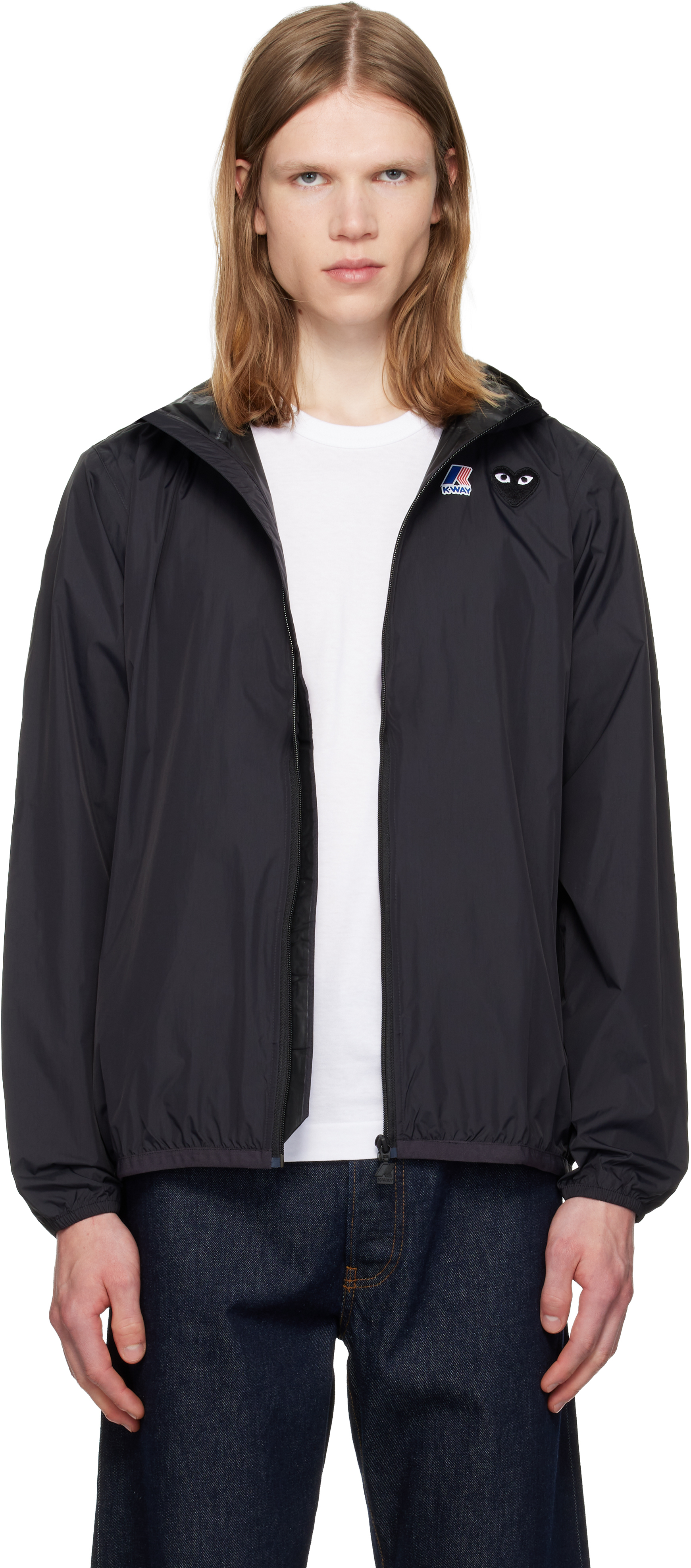 COMME des GARÇONS PLAY: ブラック K-Wayエディション フルジップ