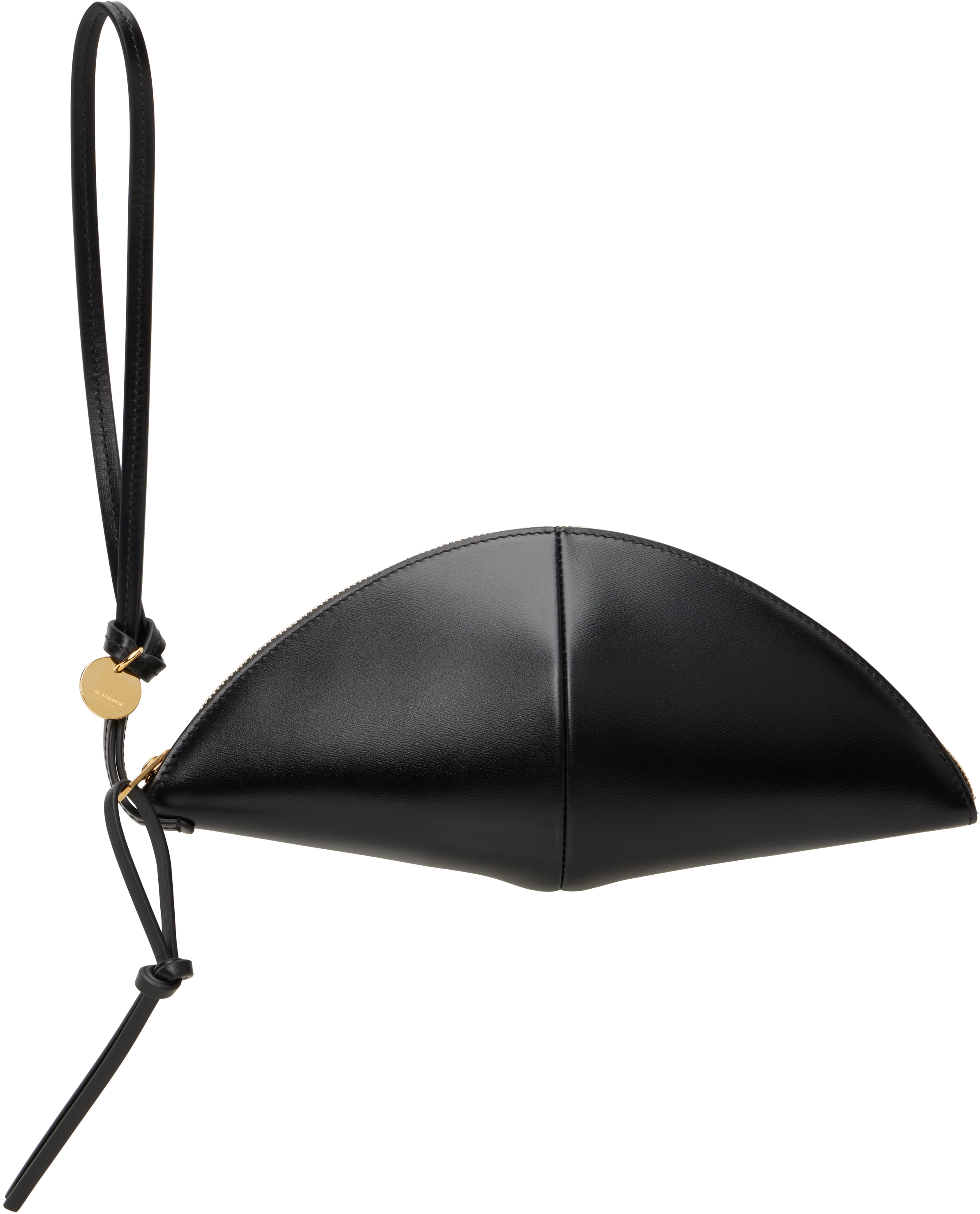 Jil Sander: Black Curve Medium Clutch | SSENSE Canada