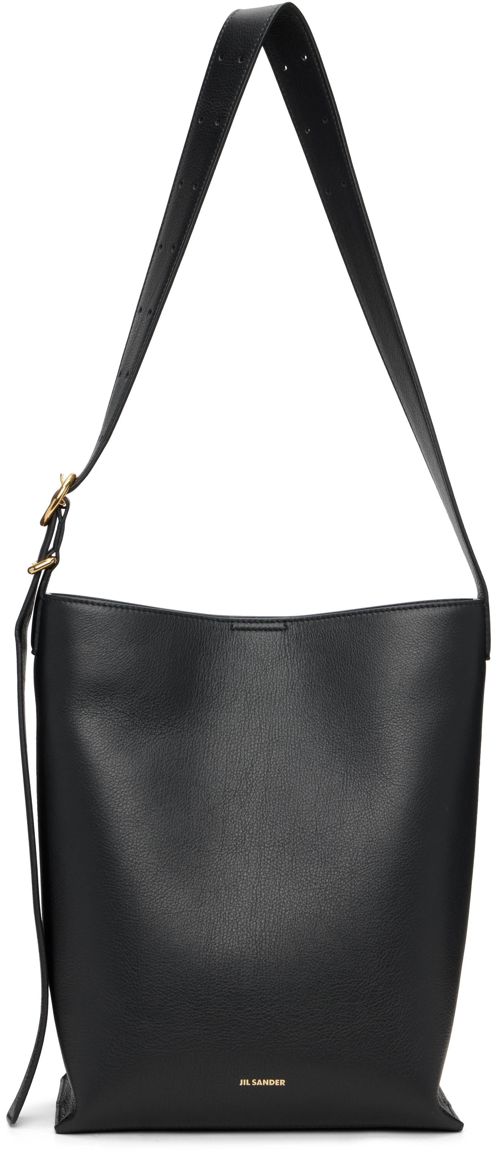 Jil Sander Black Cannolo Tote