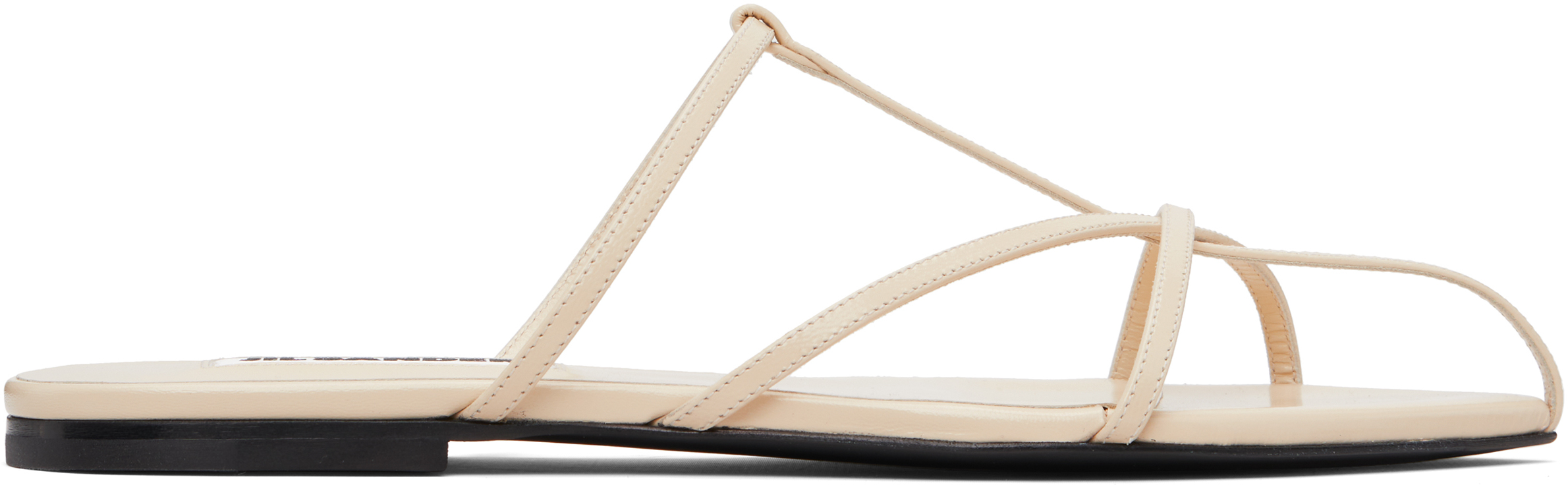 Jil Sander: Off-White Cage Flat Sandals | SSENSE