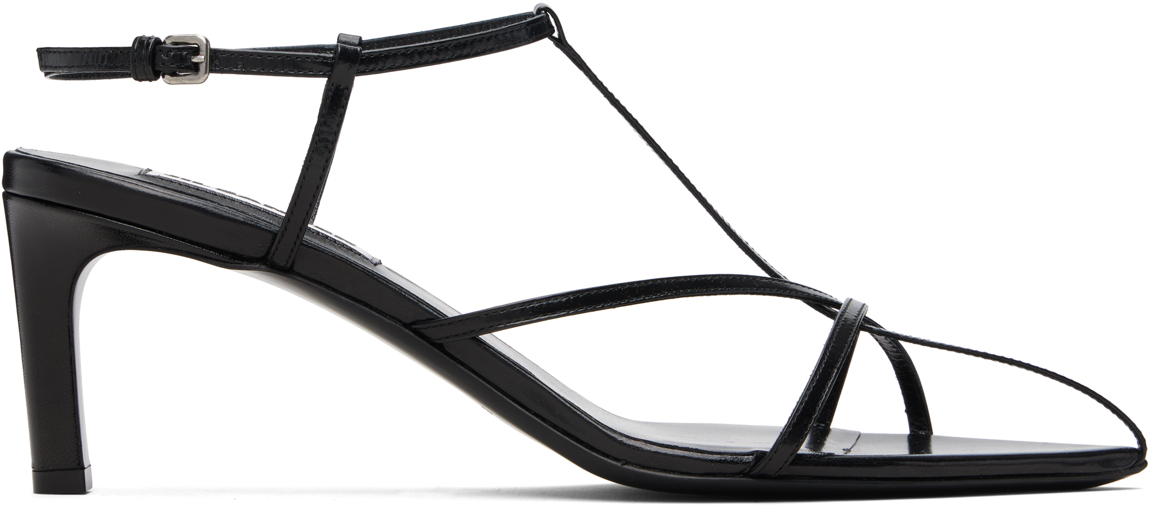 JIL SANDER cage サンダル　38 Cage leather sandals in black - Jil Sander | Mytheresa