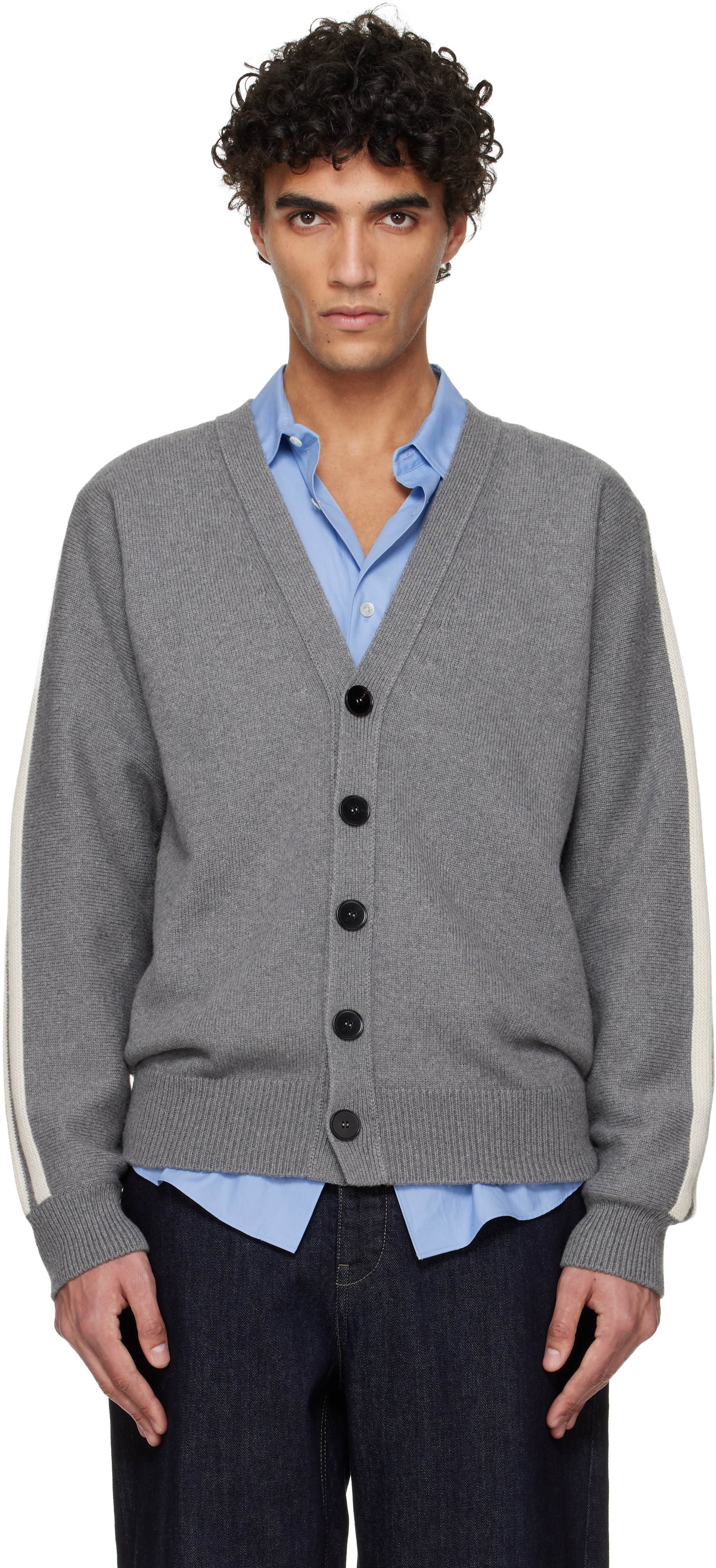 Jil Sander Gray Cashmere Cardigan