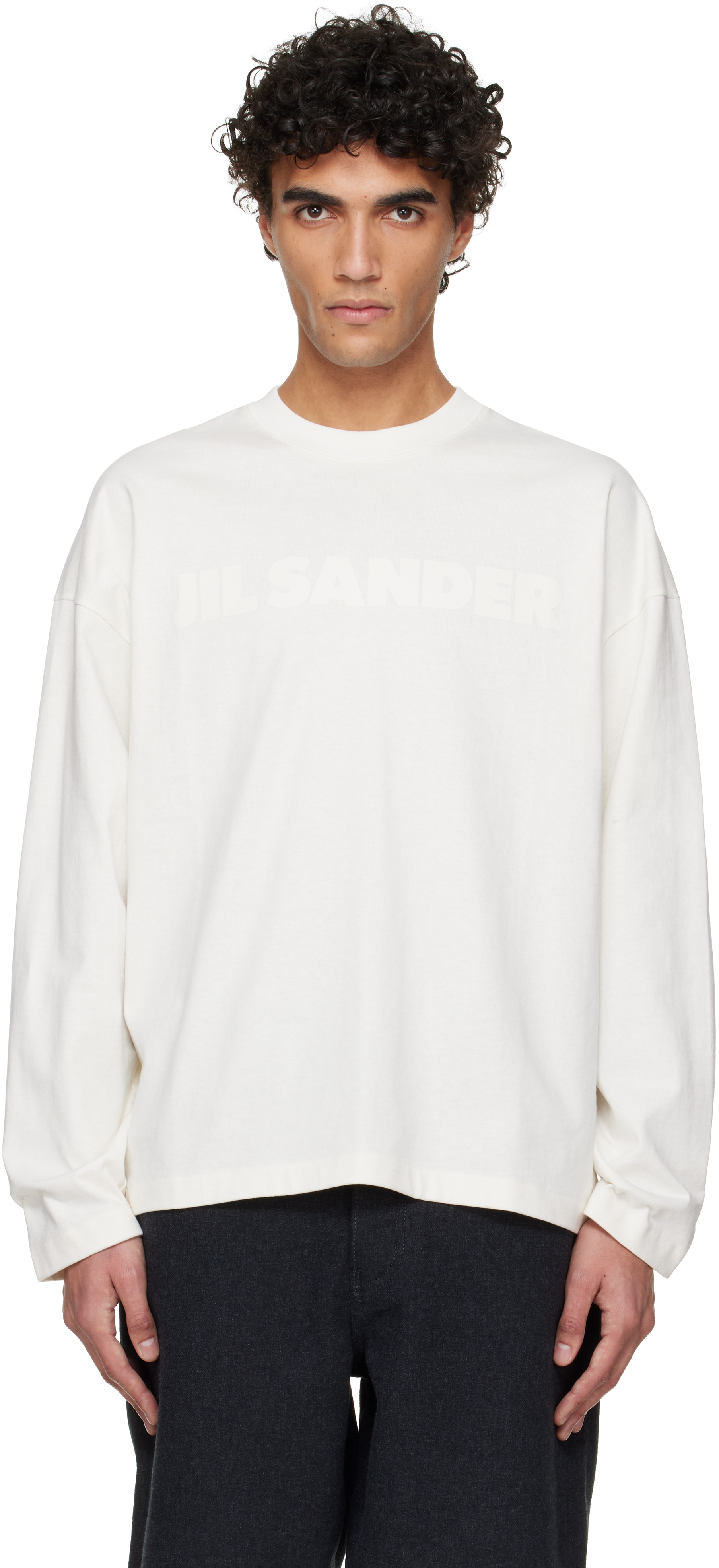 Jil Sander: White Logo T-shirt | SSENSE
