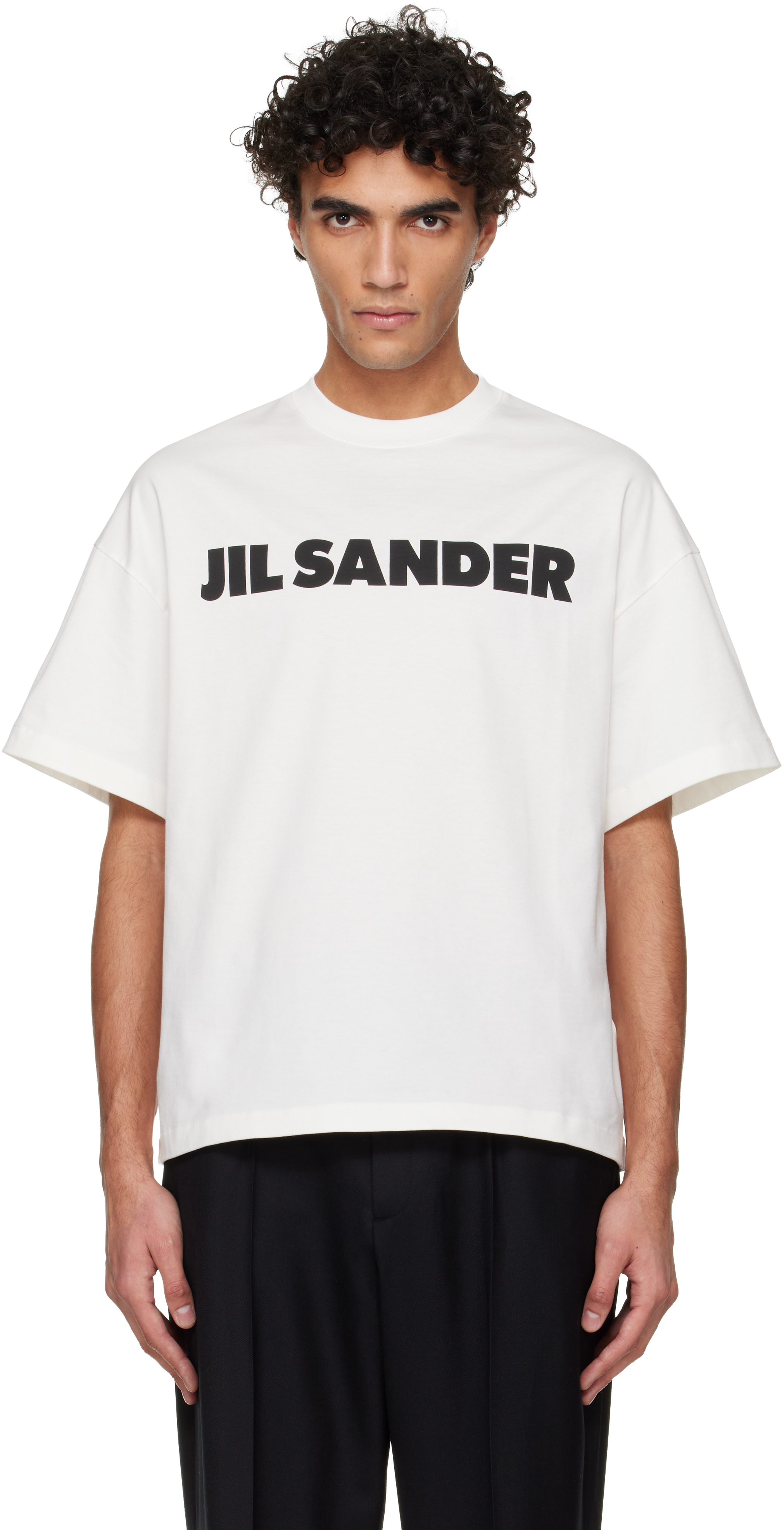 Jil Sander: White Logo T-shirt | SSENSE