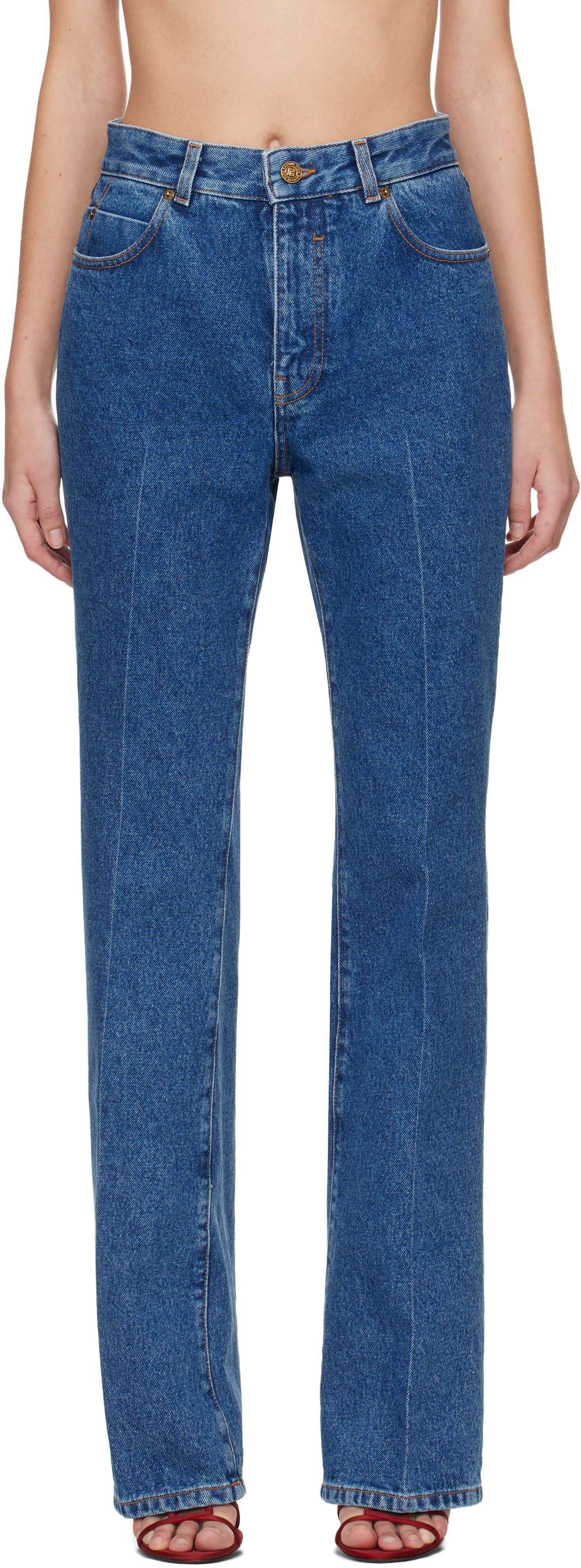 Balmain Blue Boot Cut Jeans