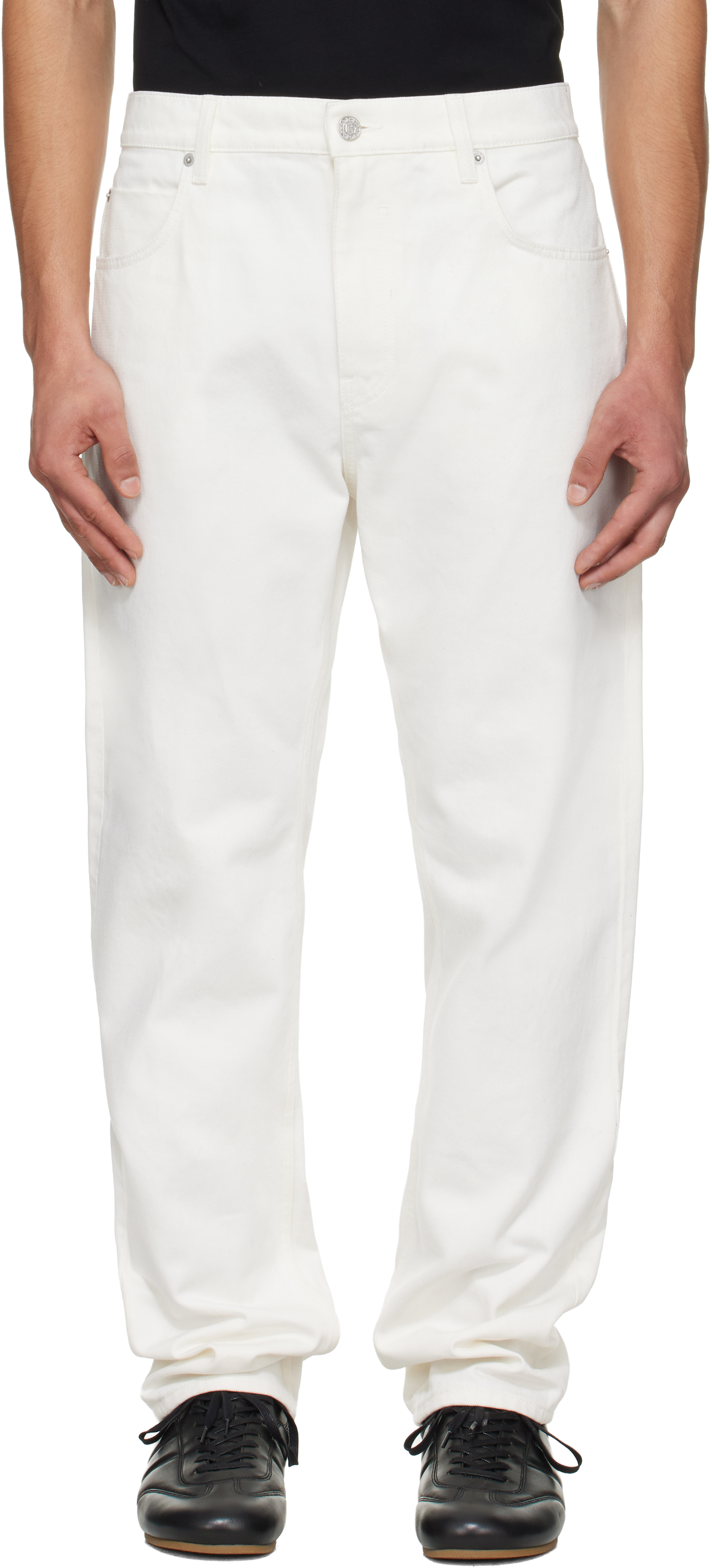 Balmain White Straight-Cut Jeans