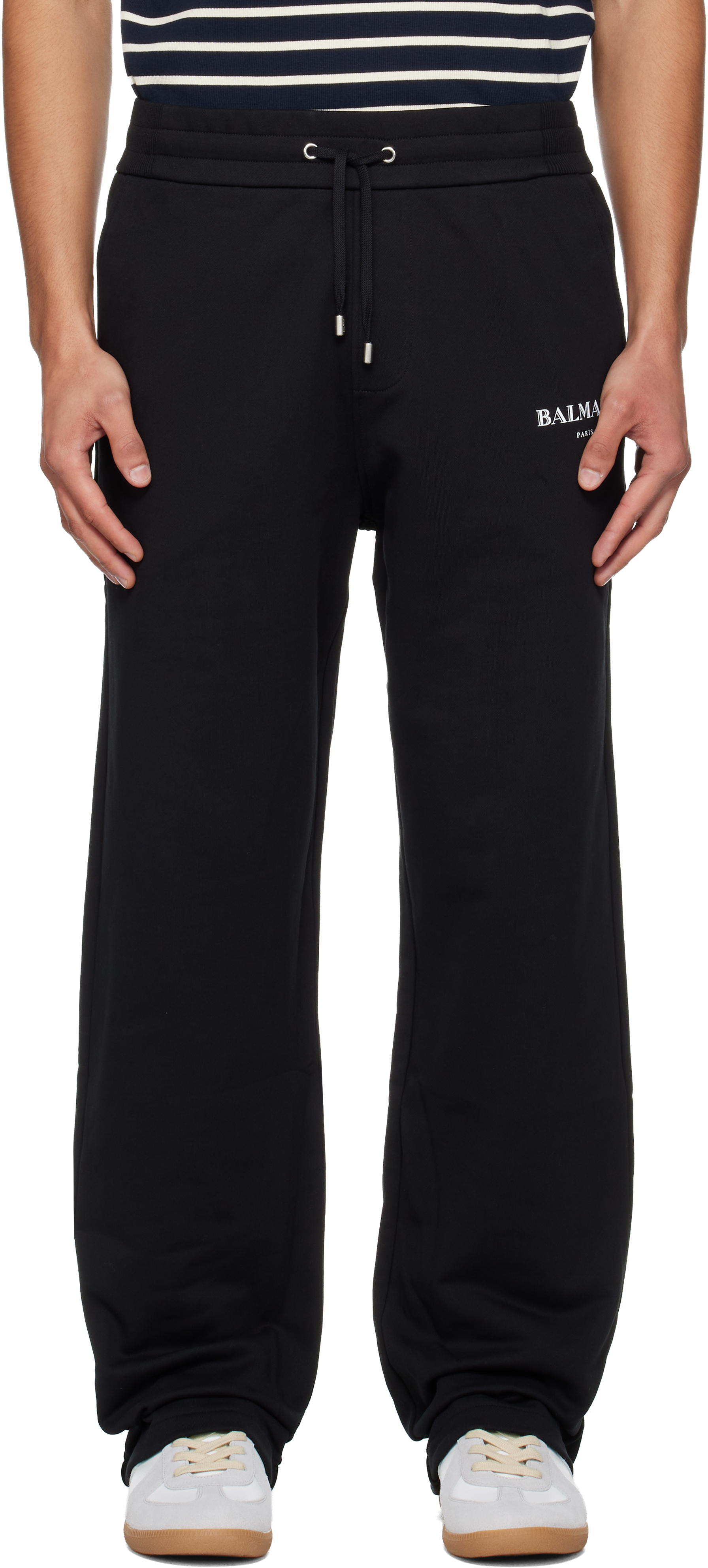 BALMAIN ズボン Cargo joggers with Balmain Paris print black black - Men | BALMAIN