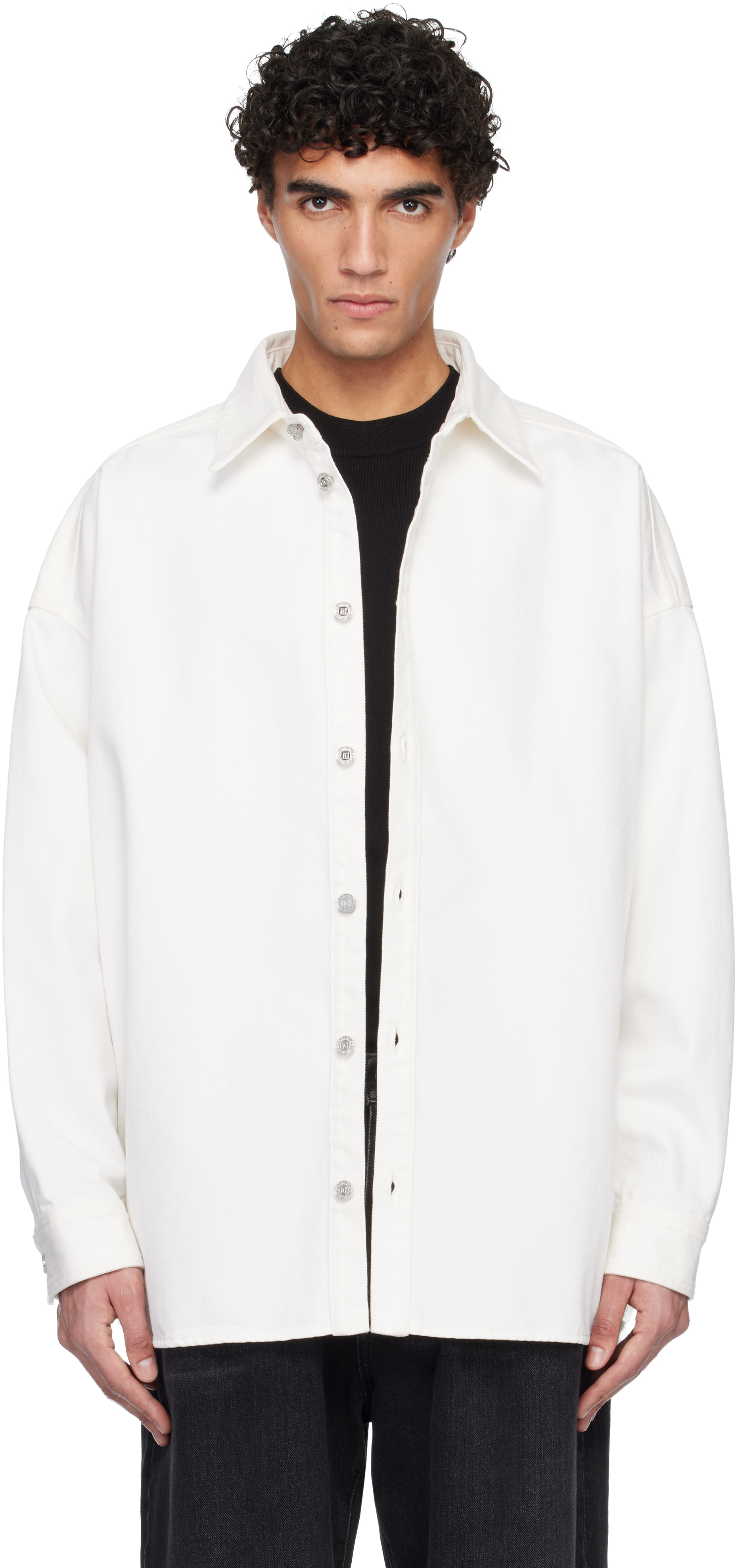 Balmain Off-White Denim Overshirt