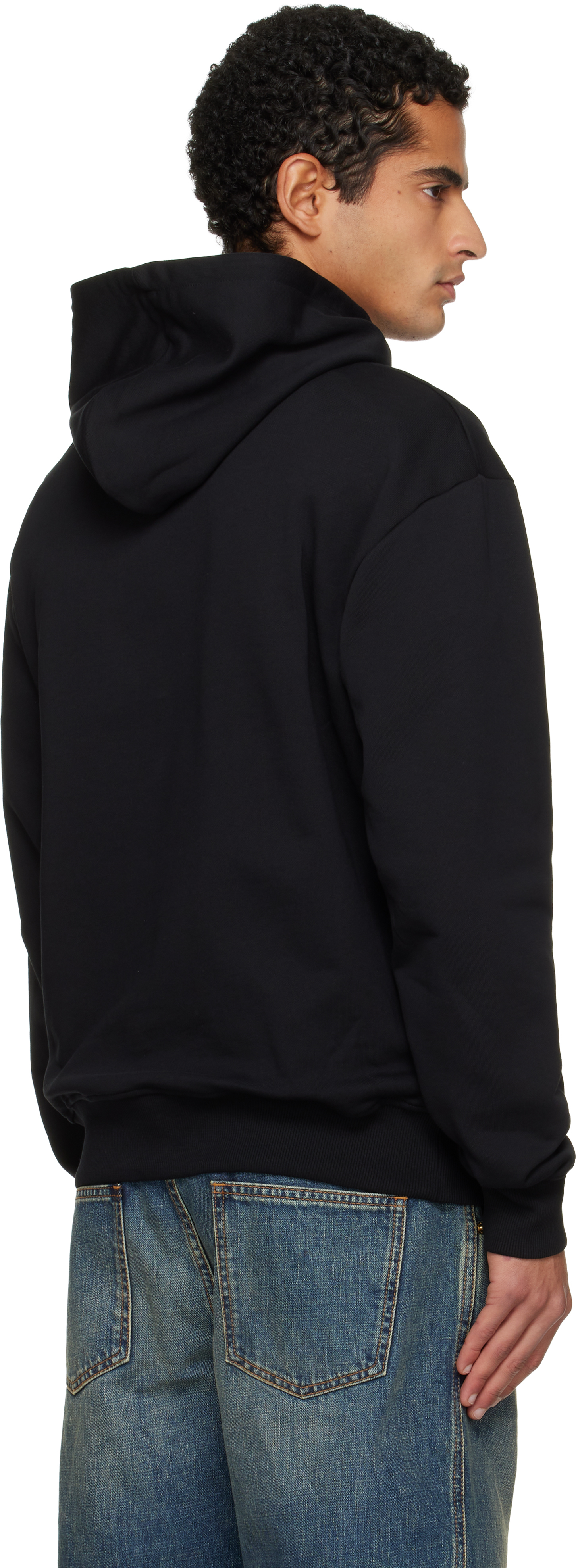 Balmain Logo Printed Drawstring Sweatshirt In Black