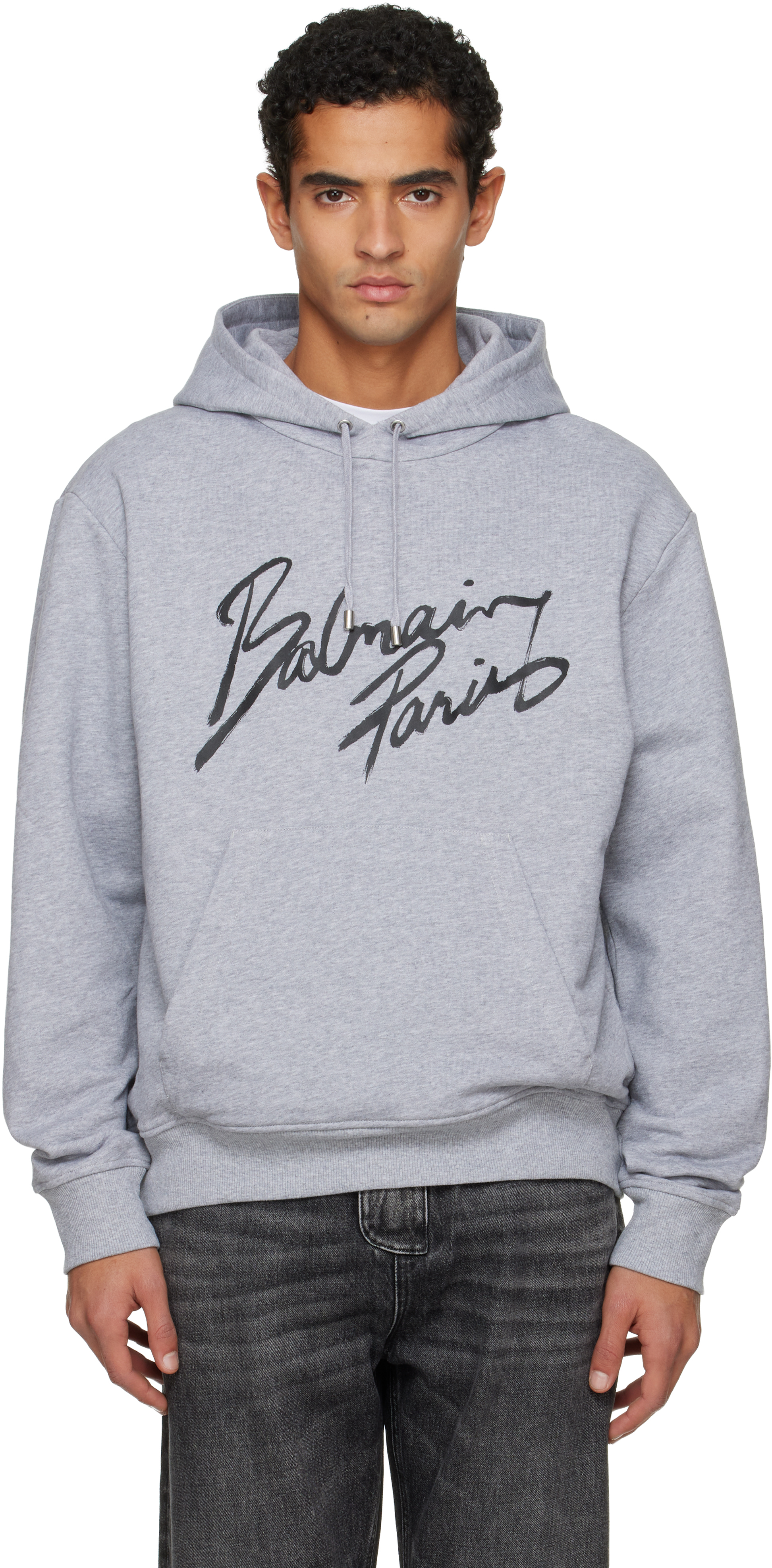 Gray 'Balmain Paris' Hoodie by BALMAIN on Sale Gray 'Balmain Paris' Hoodie by BALMAIN on Sale