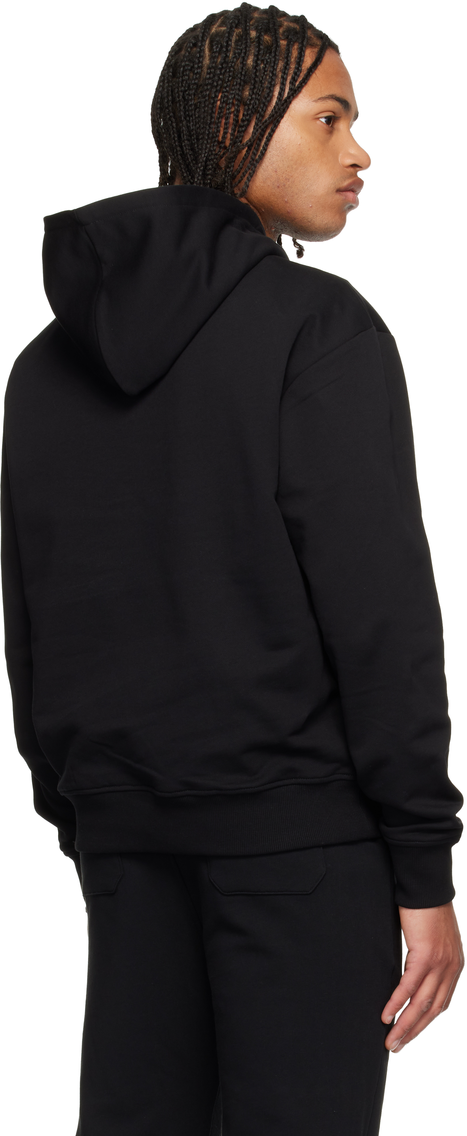 Balmain Script Logo Hoodie In Black