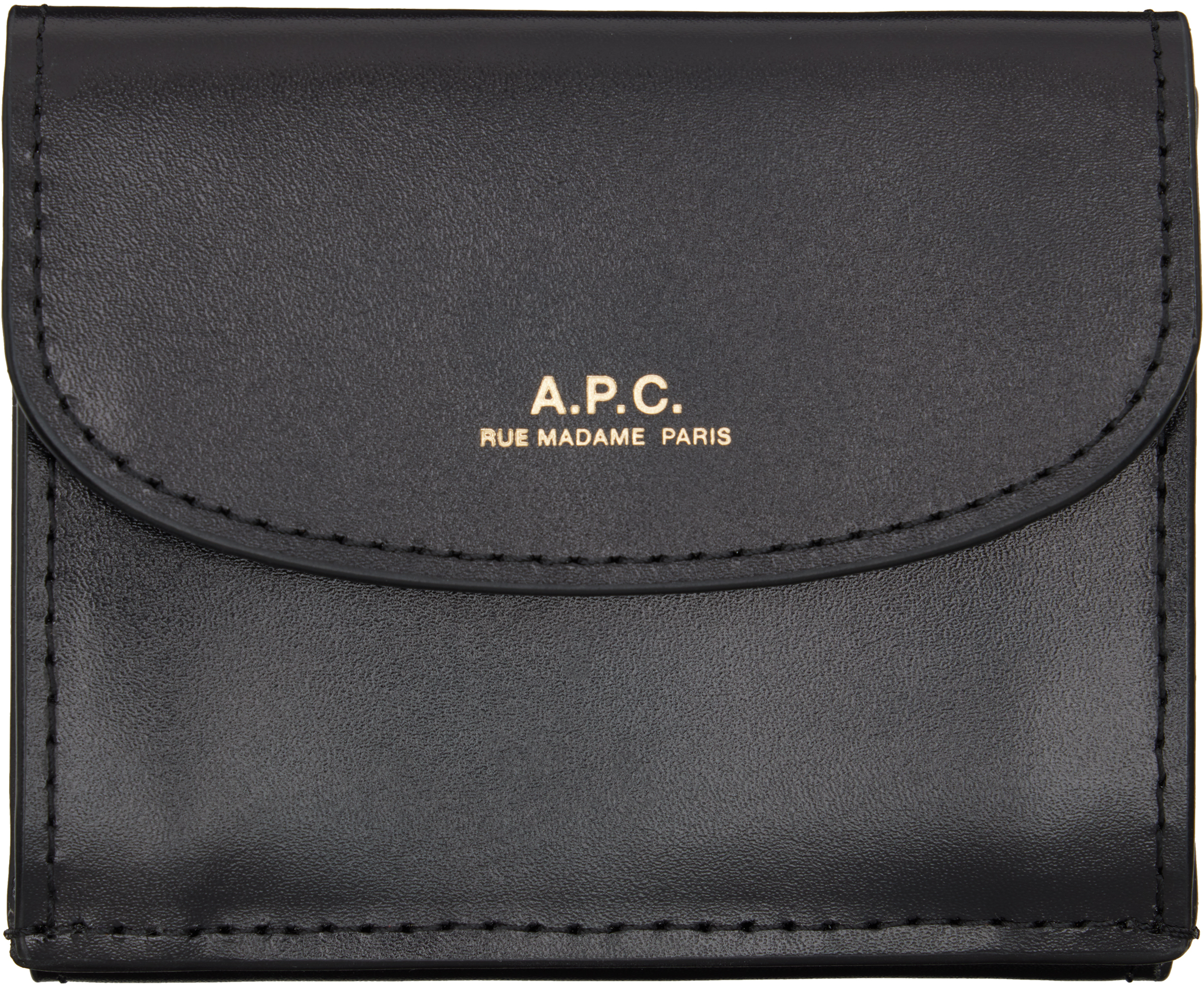 A.P.C.: Black Trifold Genève Wallet | SSENSE 日本