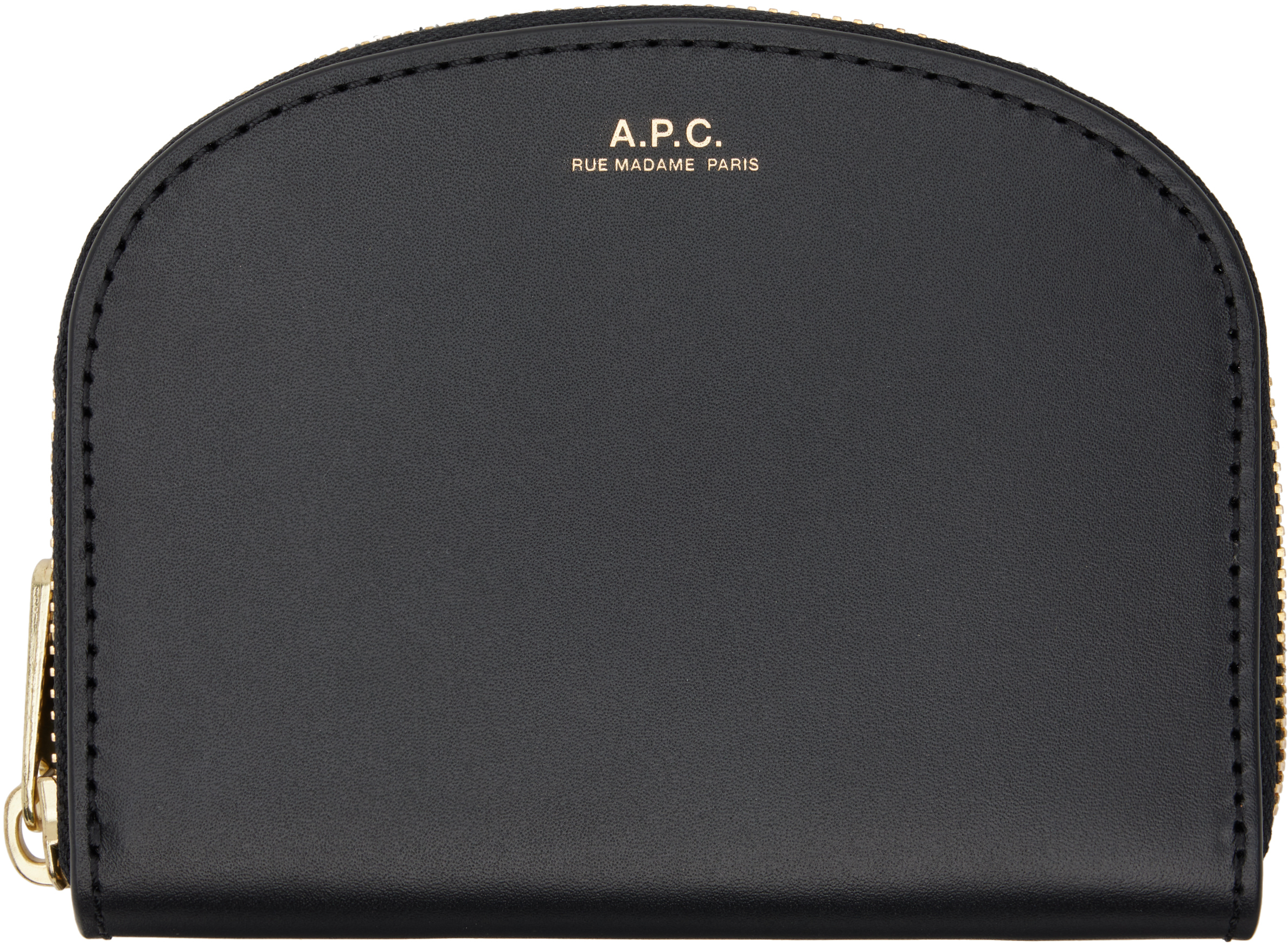 Black Demi-Lune Compact Wallet by A.P.C. on Sale