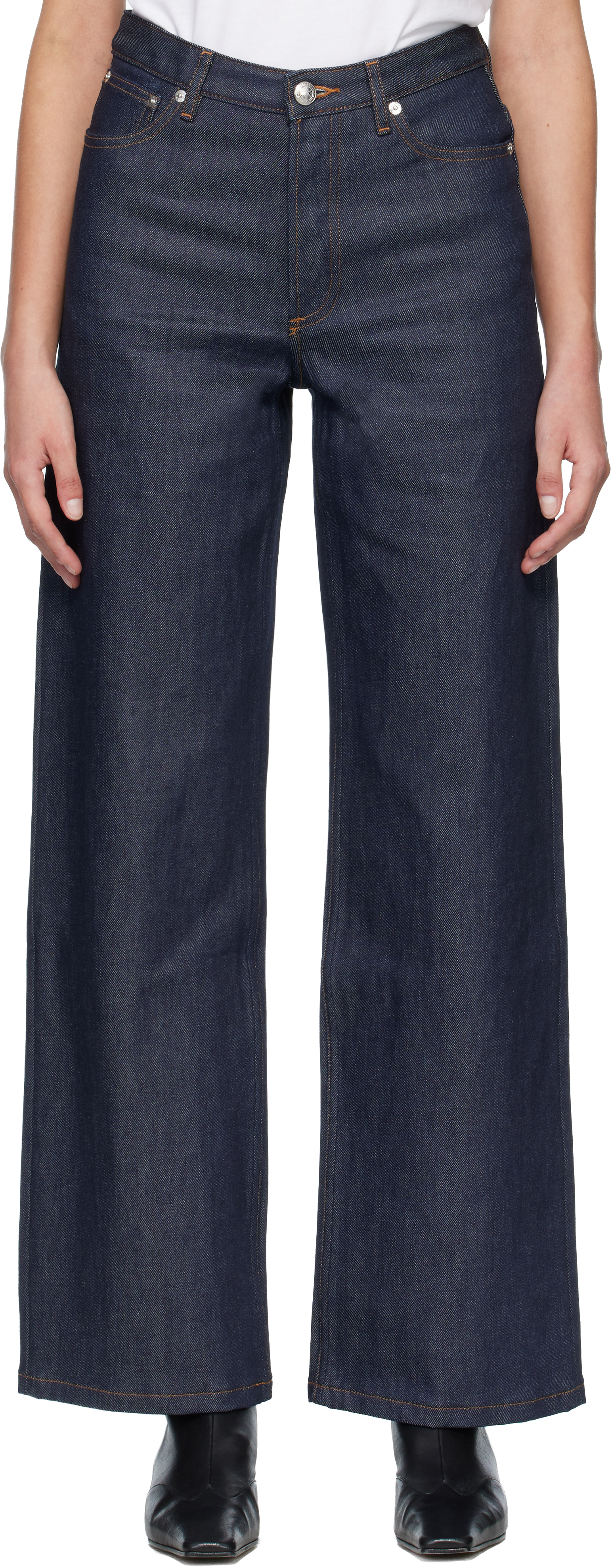 A.P.C.: ネイビー Elisabeth ジーンズ | SSENSE 日本