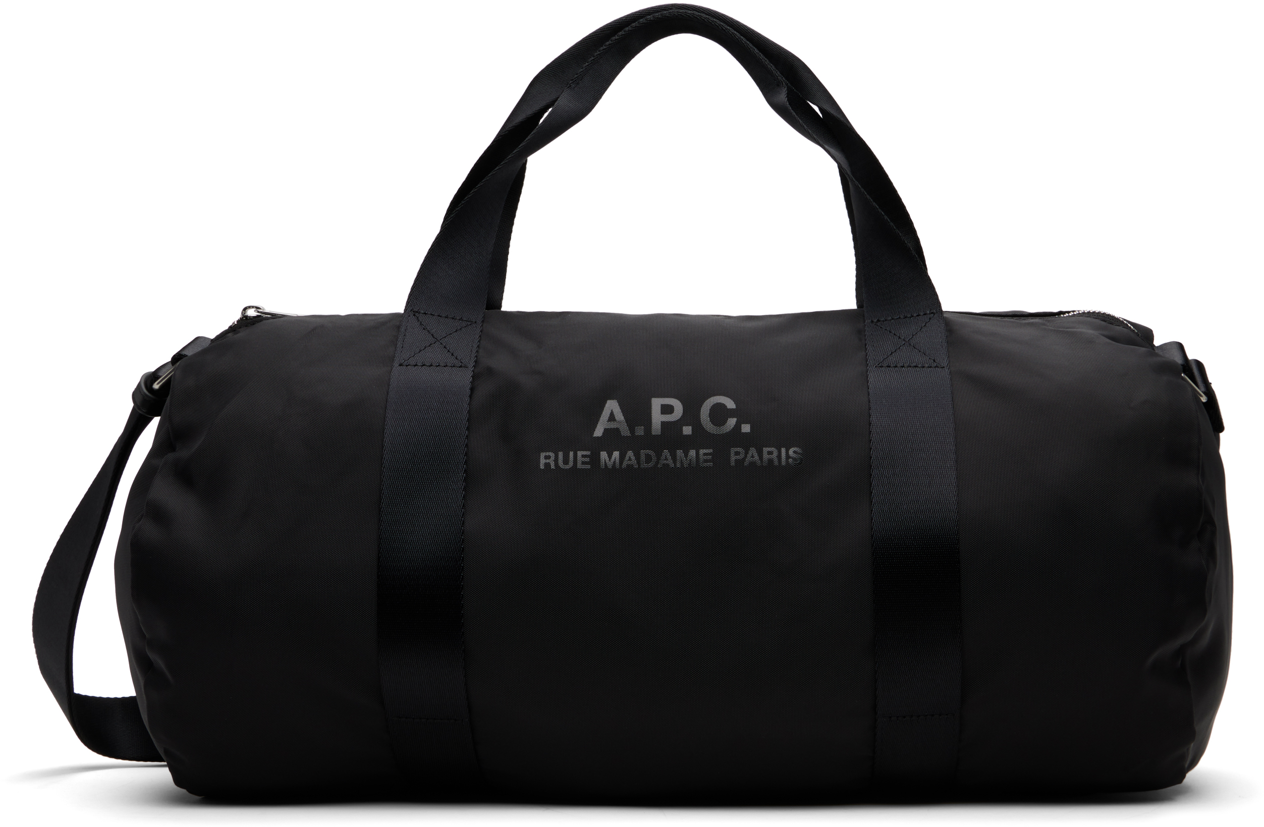 A.P.C.: ブラック Backstage ジム ダッフルバッグ | SSENSE 日本
