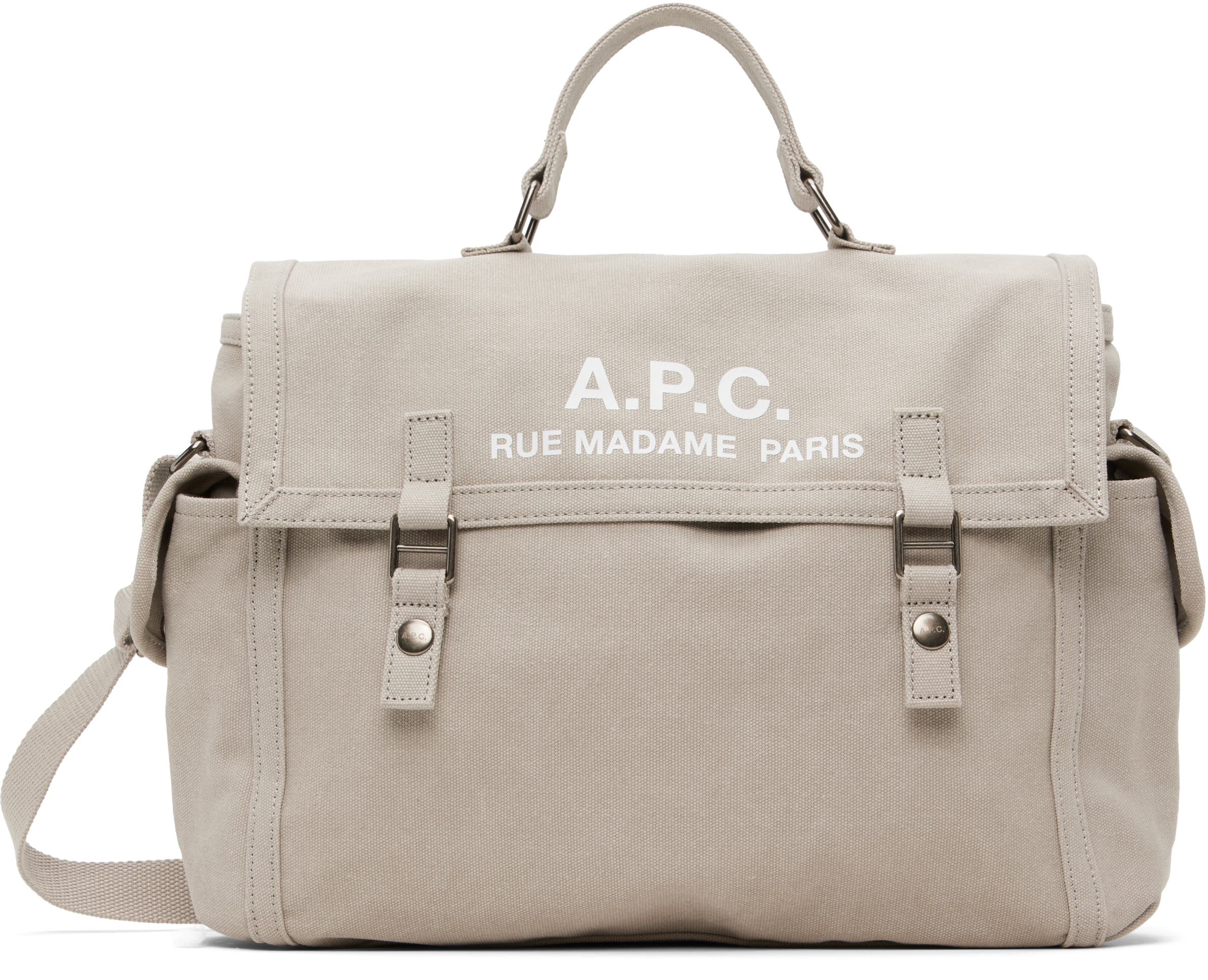 A.P.C.: Gray Recuperation Satchel | SSENSE Canada