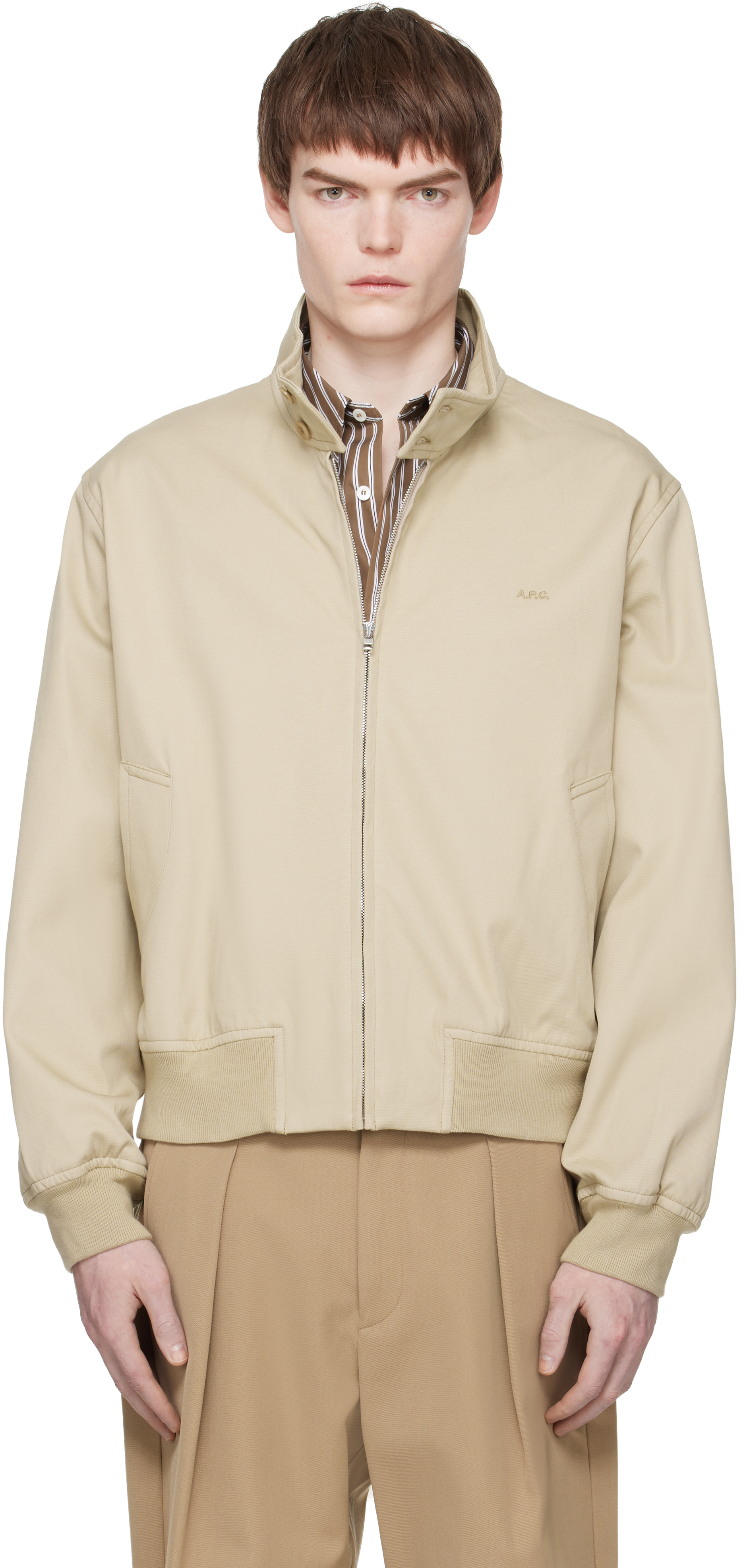 Beige Zipped Jacket by A.P.C. on Sale
