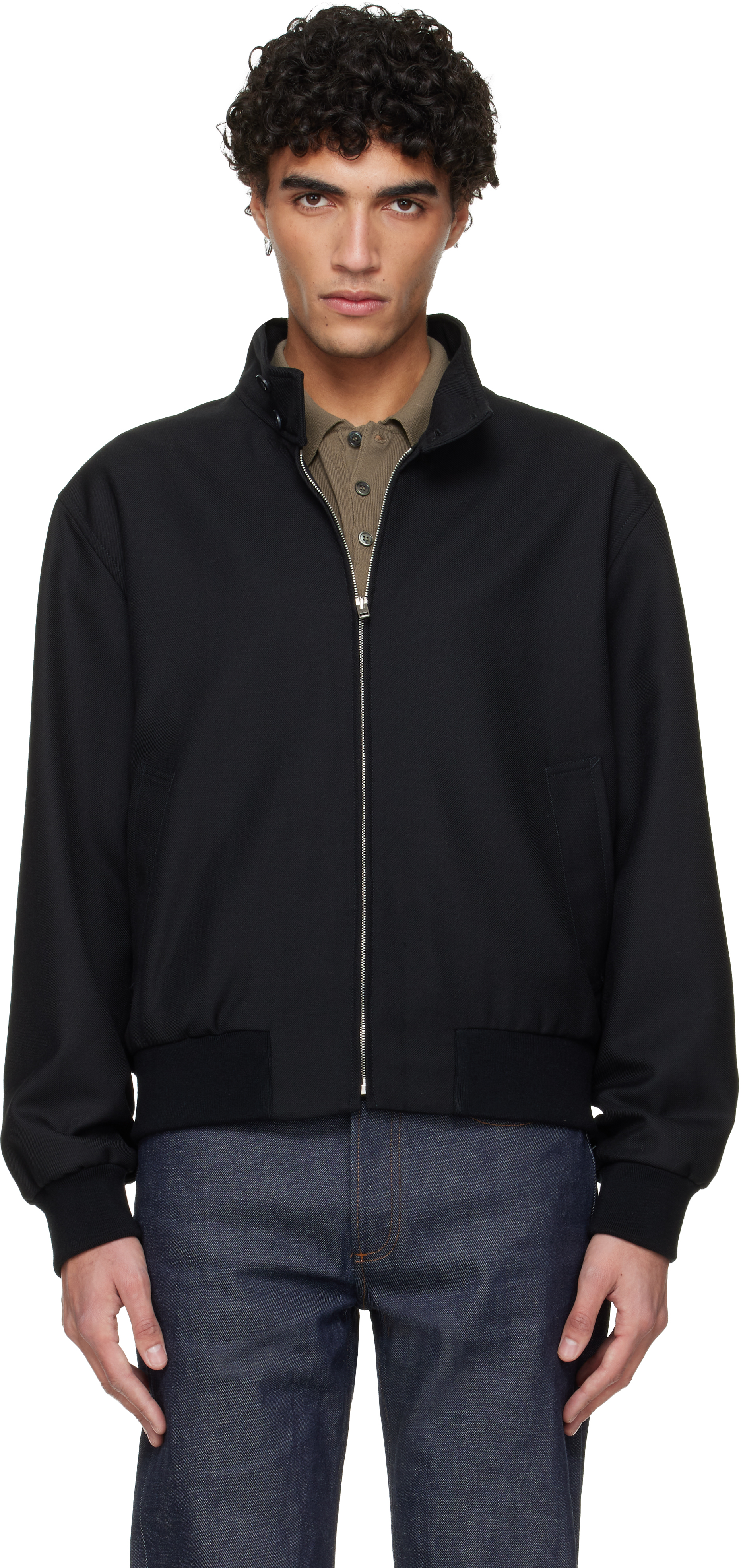 A.P.C.: Black Zipped Jacket | SSENSE