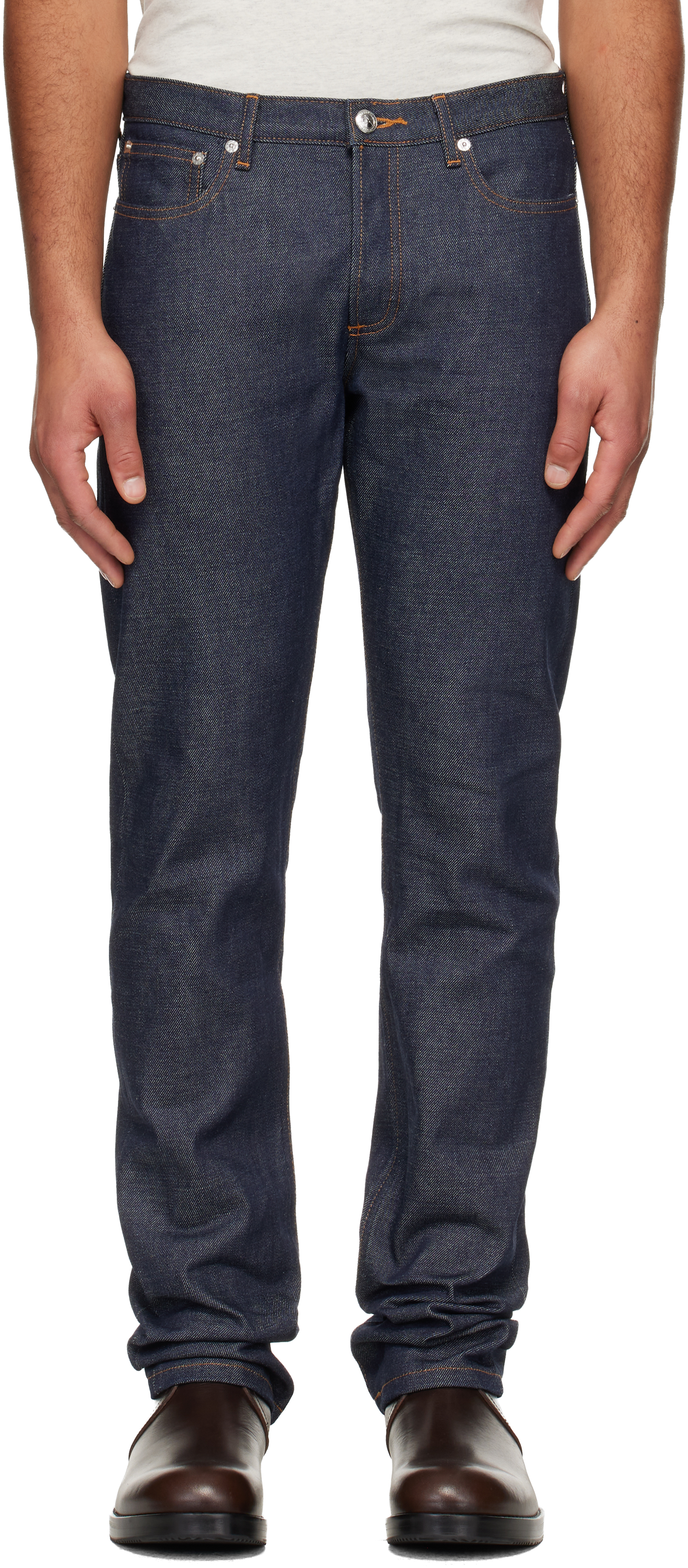 A.P.C.: Navy Petit Standard Jeans | SSENSE