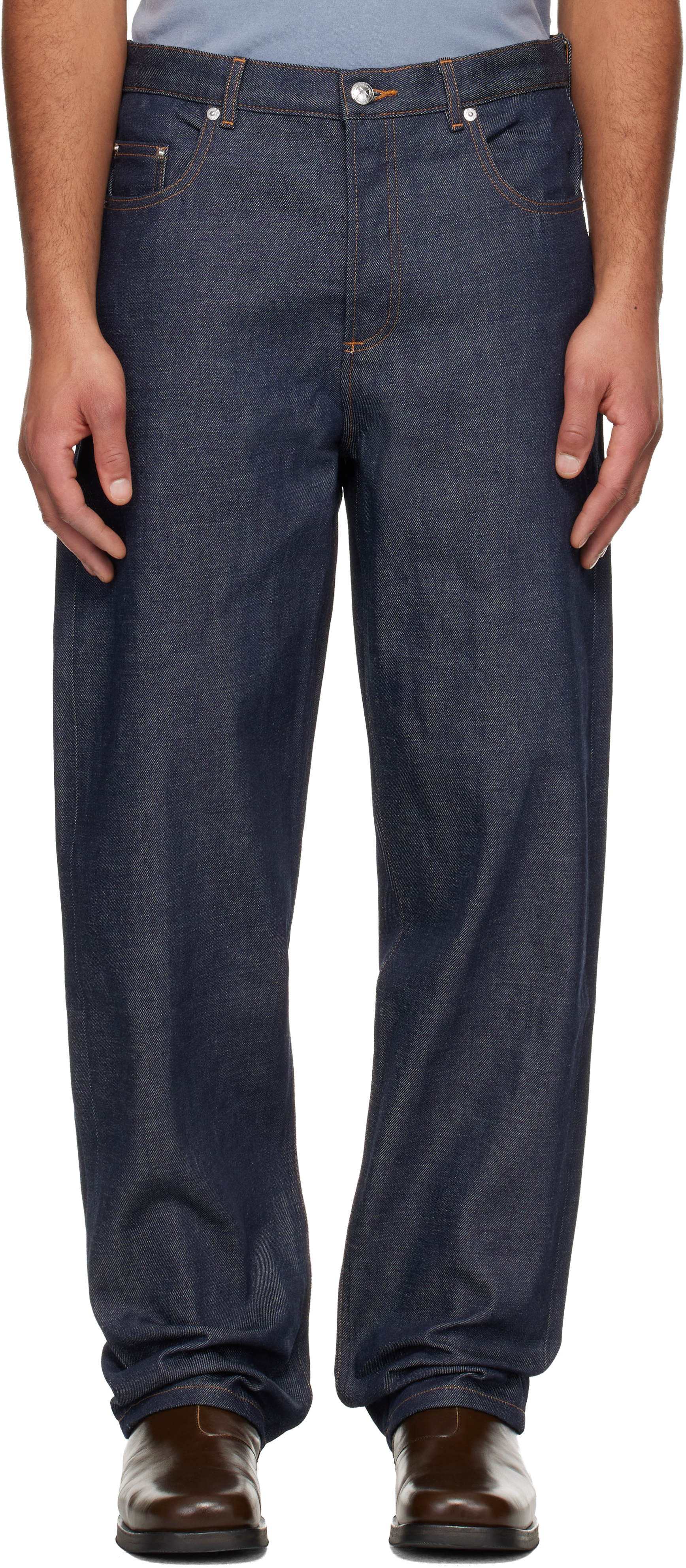 A.P.C.: ネイビー Fairfax ジーンズ | SSENSE 日本