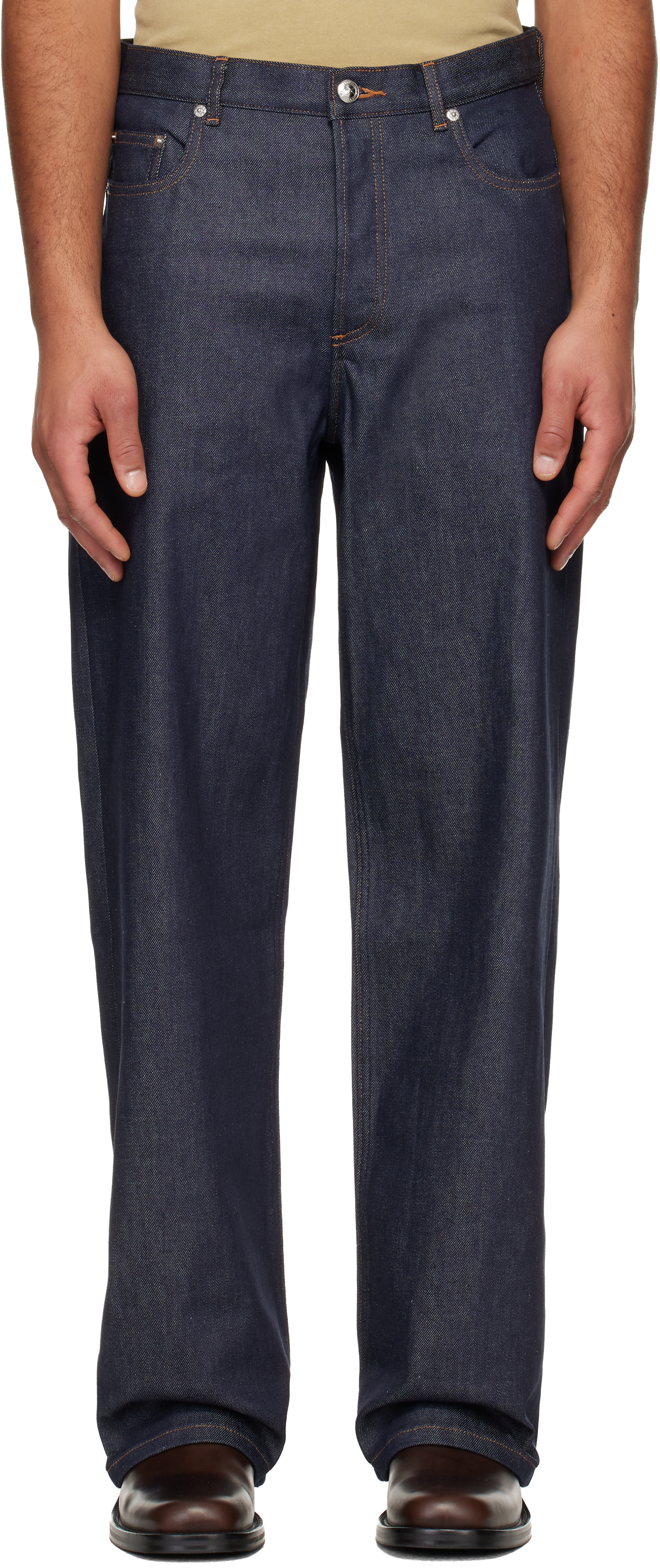 A.P.C.: Navy Aaron Jeans | SSENSE