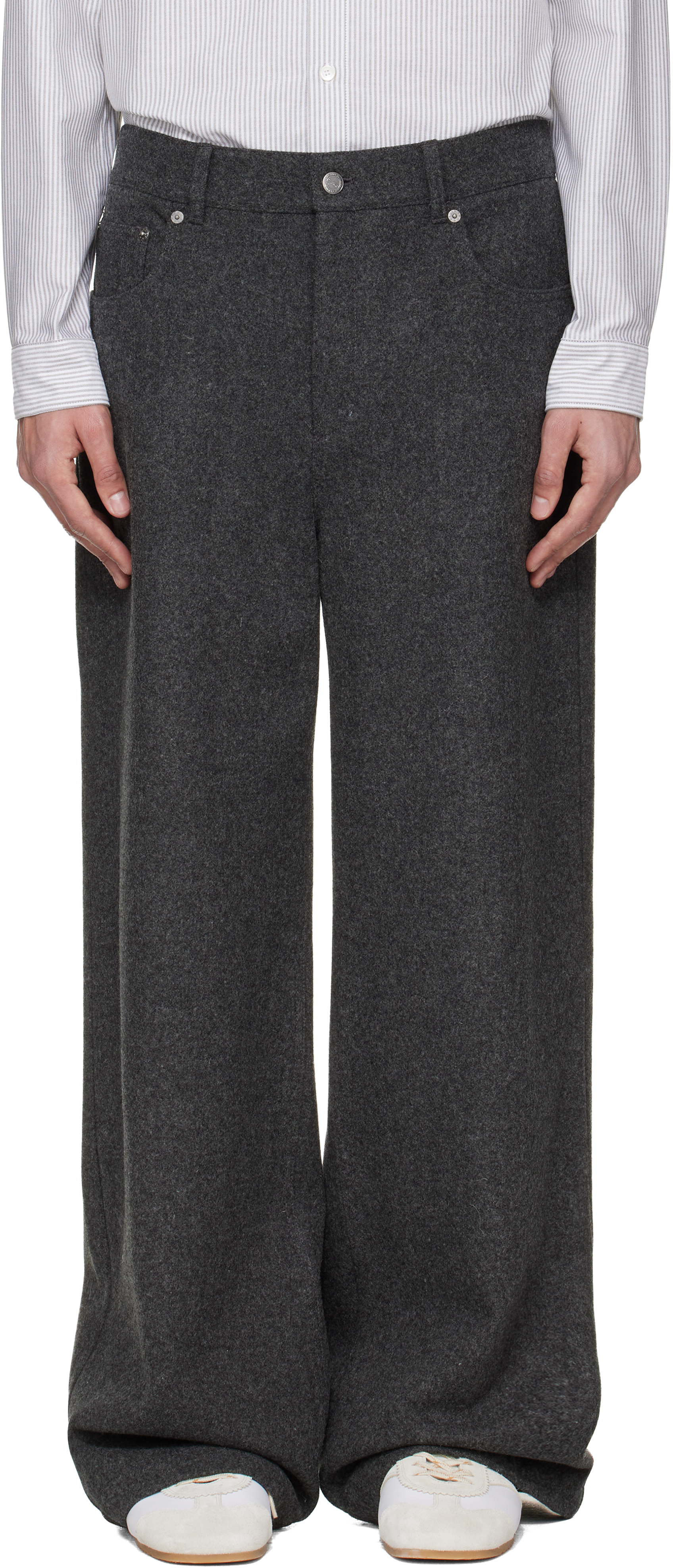 A.P.C.: Gray Clyde Trousers | SSENSE