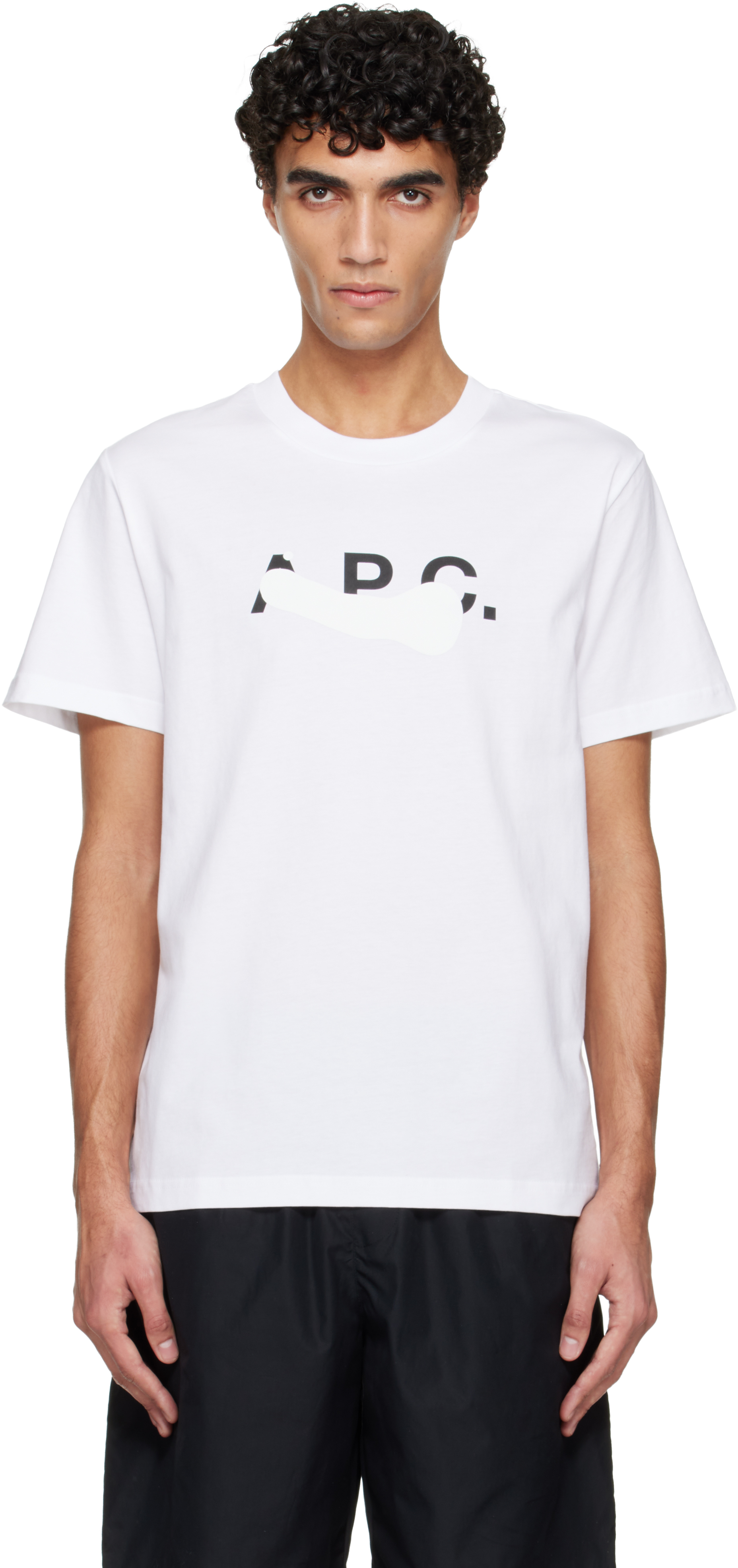 A.P.C.: White Logo T-shirt | SSENSE