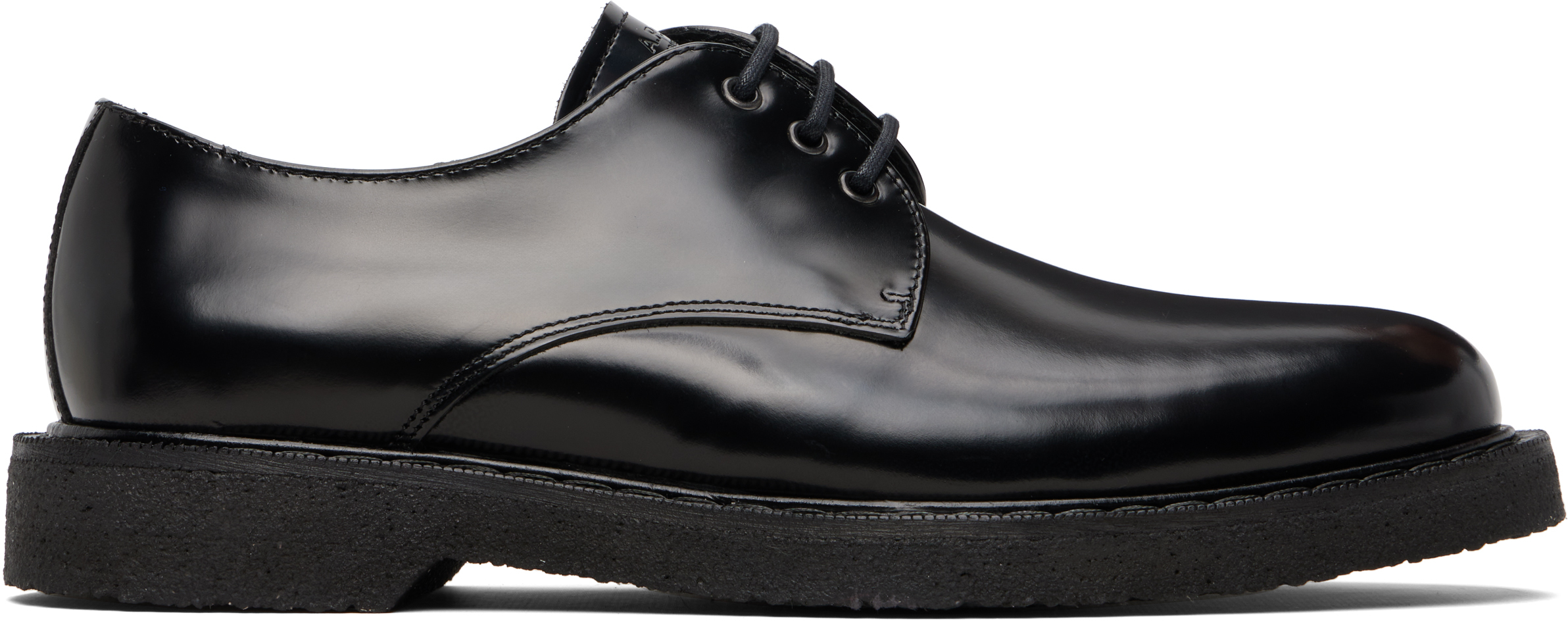 A.P.C. Black Leather Derby Shoes Crepe Sole Derbies Size EU 44 / US 11 Autumn Derby Shoes by A.P.C.- La Garçonne main image 2