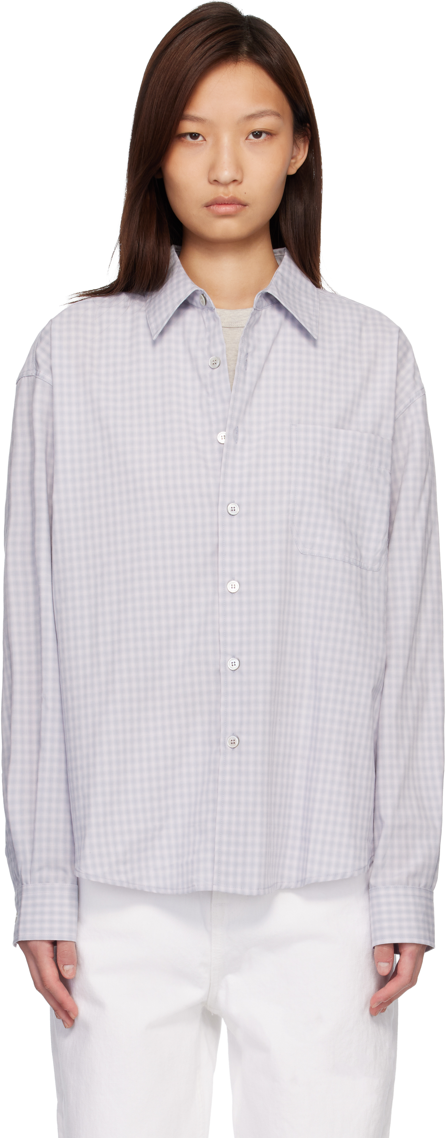 COOR: Blue Micro Ombre Check Shirt | SSENSE