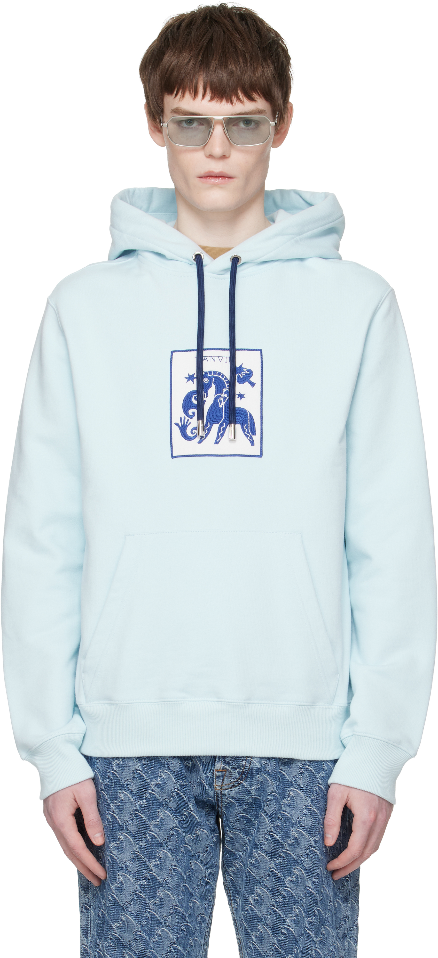 Lanvin: Blue Lunar Year Horse Hoodie | SSENSE