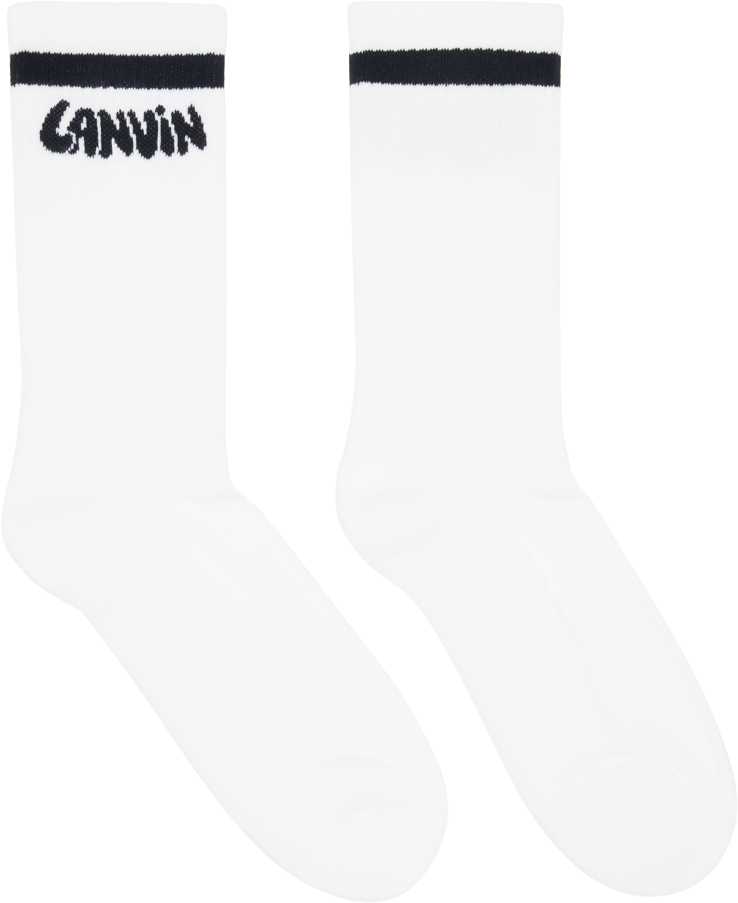 White 'Lanvin' Cotton Socks by Lanvin on Sale