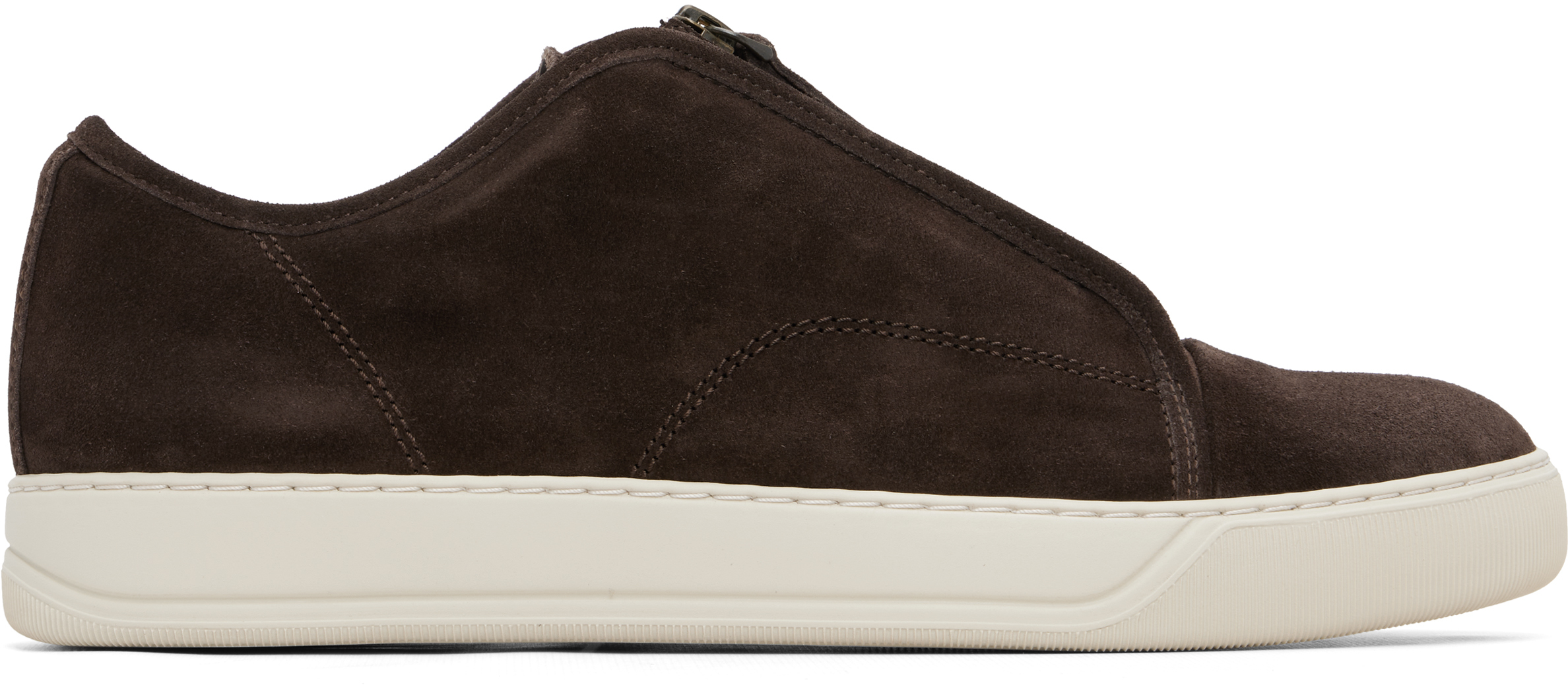 Lanvin Brown DBB1 Suede Zip Sneakers