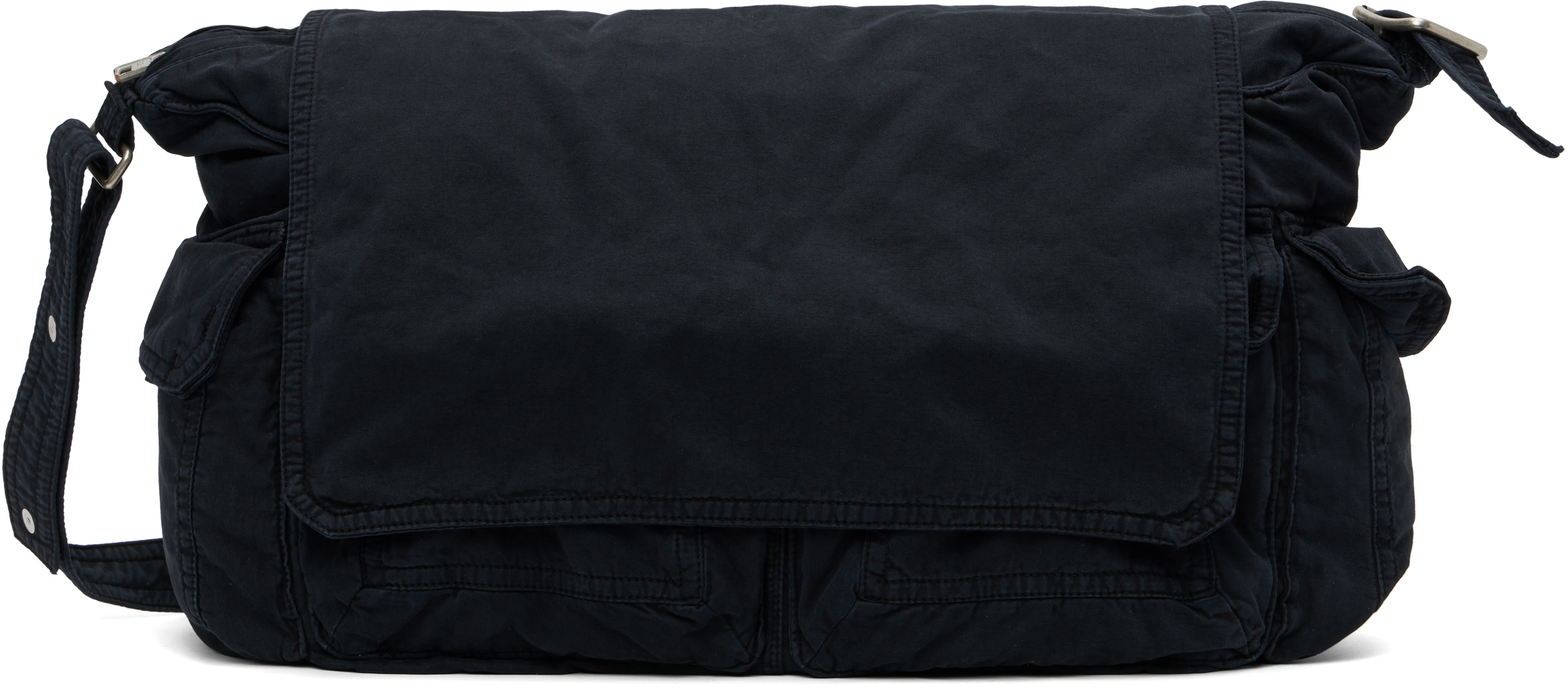 Erl Black Twill Cargo Bag In Black