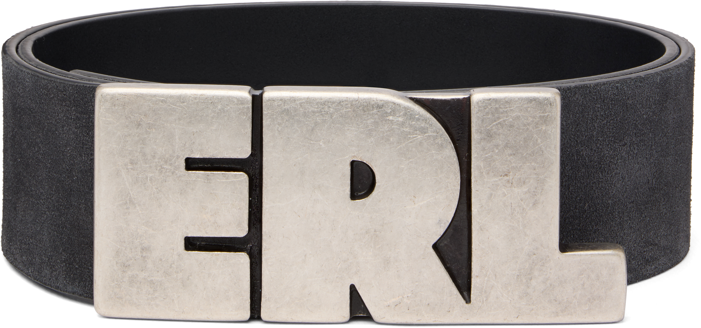 ベルト ERL LARGE SUEDE BELT LEATHER BLK Black 'ERL' Large Suede Belt by ERL on Sale