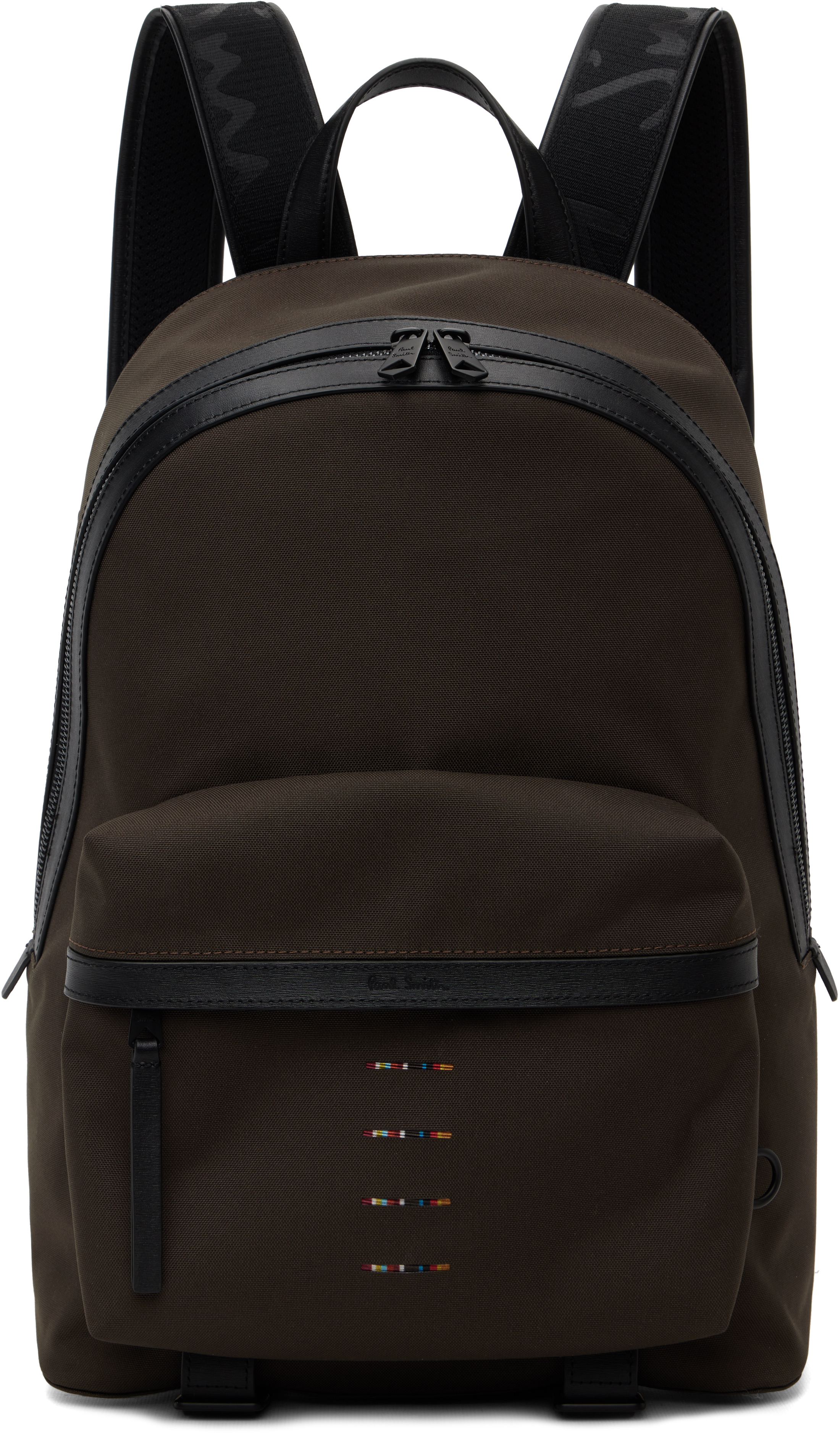 Paul Smith: カーキ Cordura Laser シグネチャー ストライプ バック 
