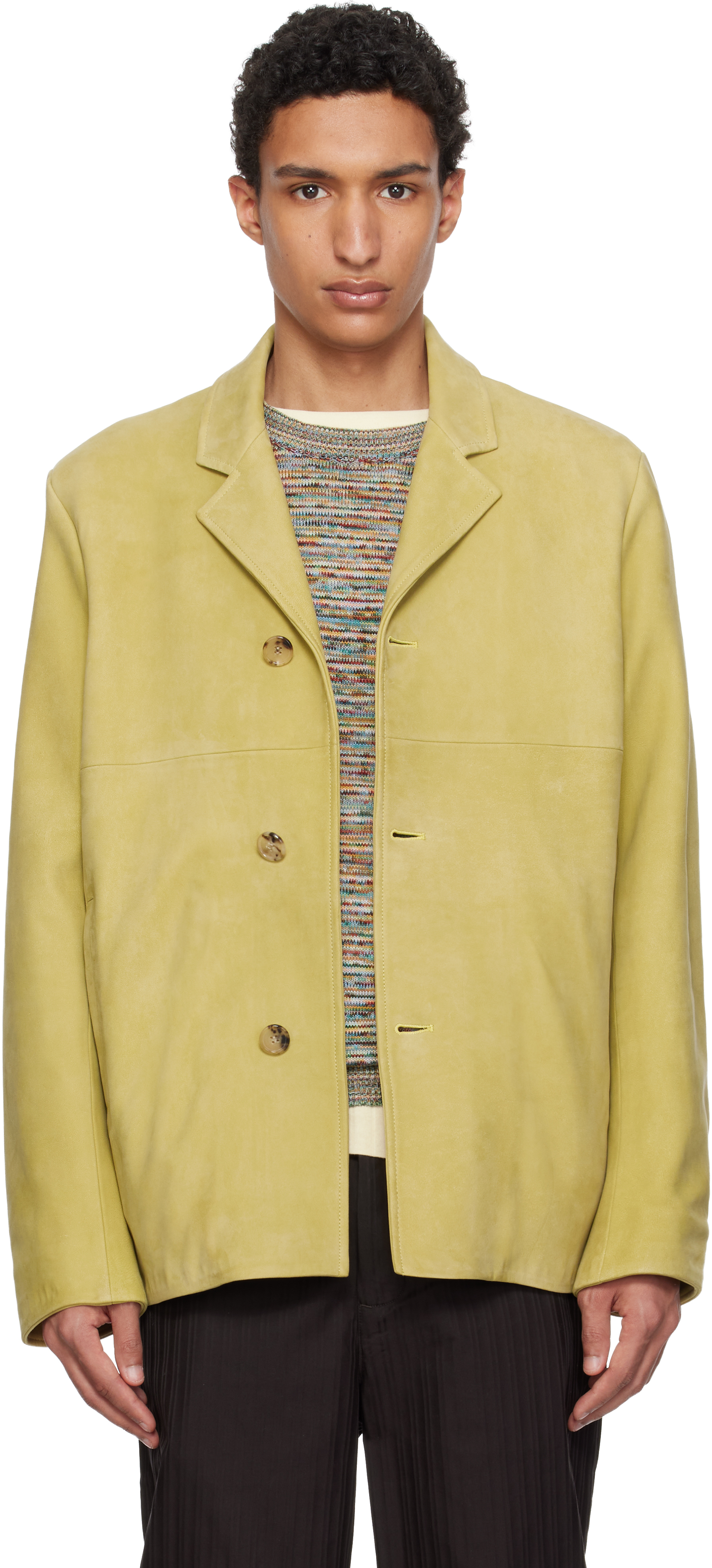 Paul Smith: Tan Nubuck Leather Jacket | SSENSE
