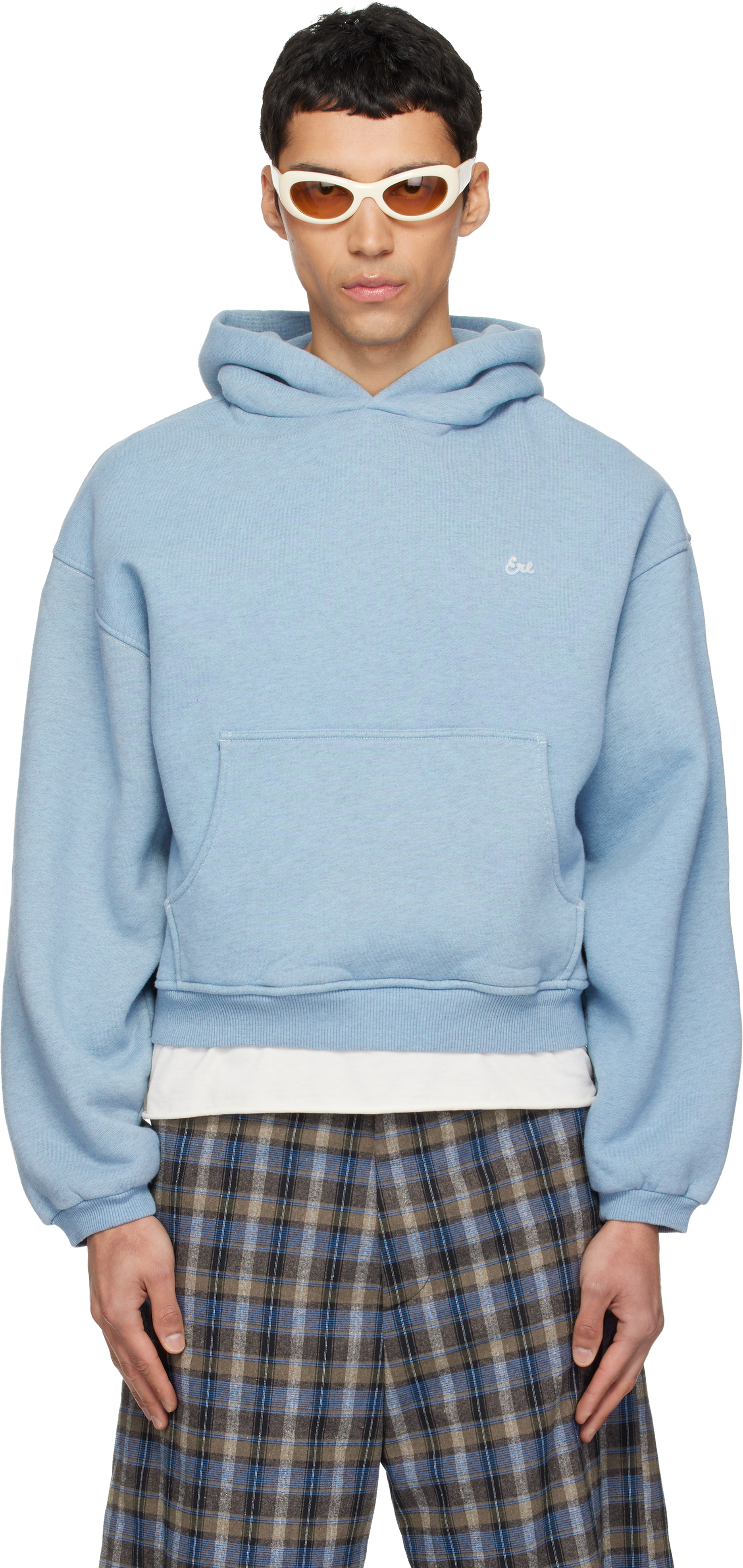 ERL Blue Heathered Hoodie