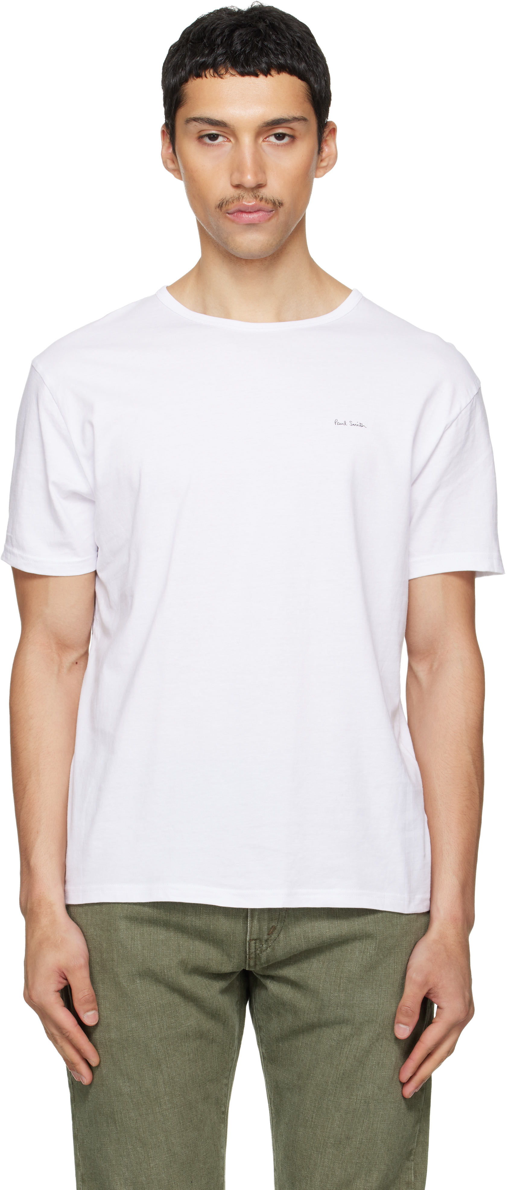 Paul Smithのホワイト オーガニックコットン ロゴ ラウンジ Tシャツ 3 