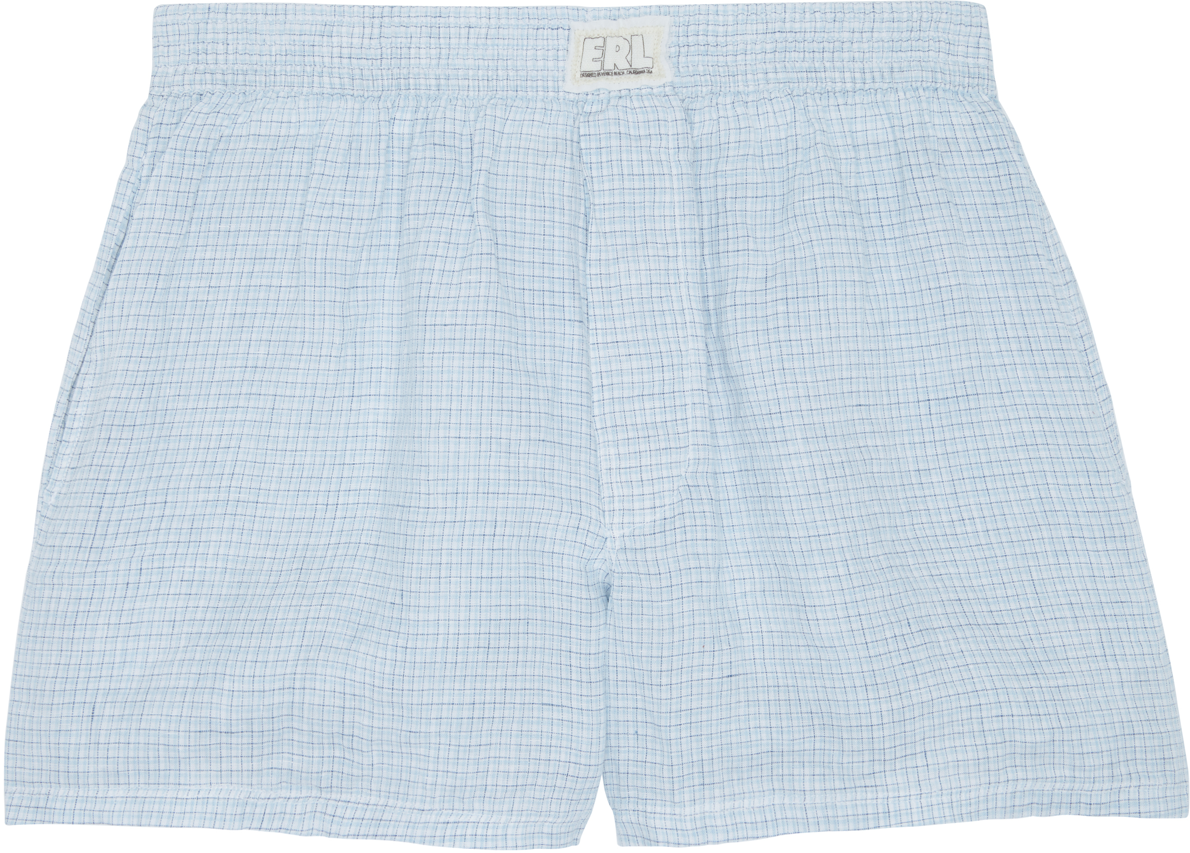 Blue Plaid Woven Boxers