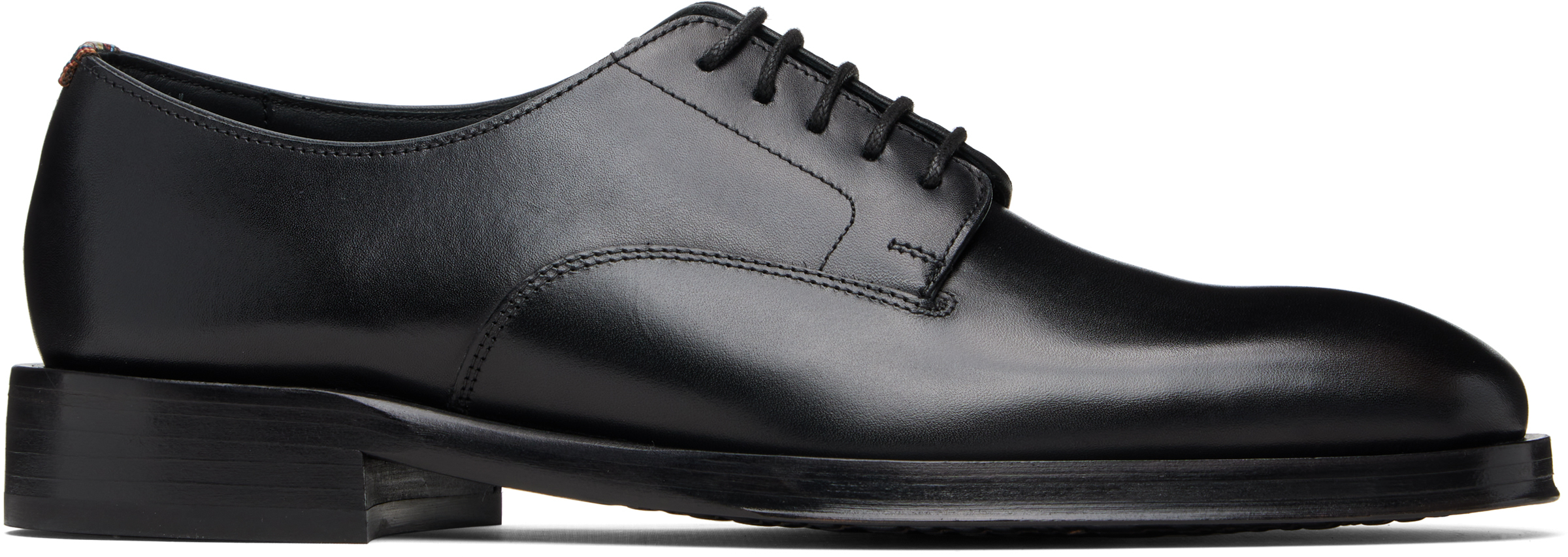 B5 New PAUL SMITH Black Leather Dress RAS Derby Shoes Size 8 UK US 9 $600 Paul Smith Leather Upper Solid Dress Shoes for Men for sale  main image 3